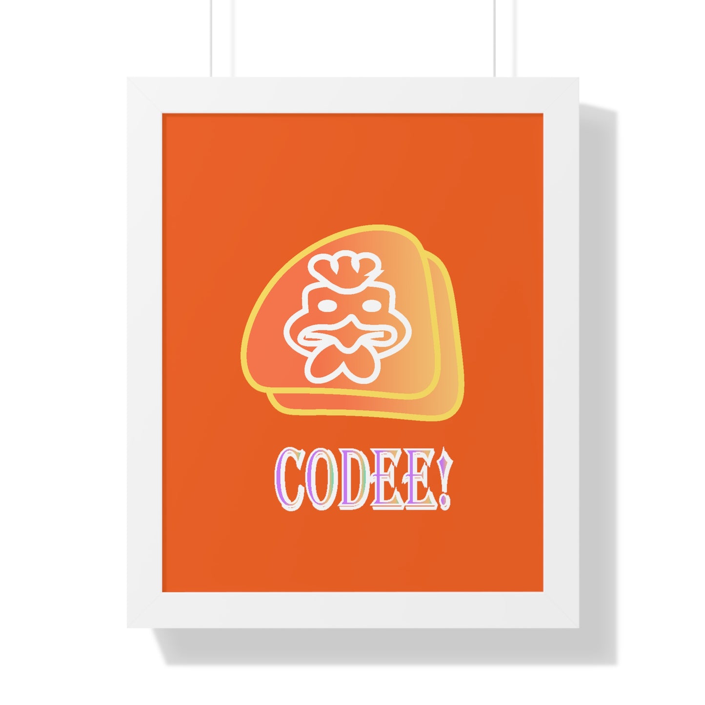 Cockerill Codee! Digital Art Orange Framed Vertical Poster