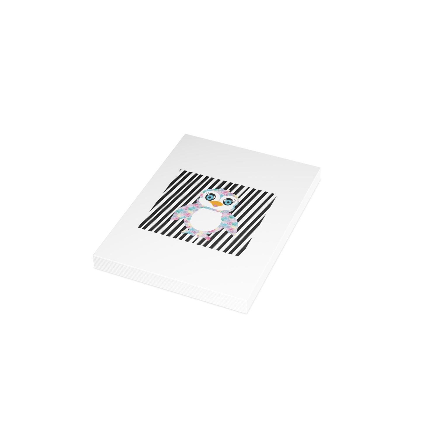 The Penguinies Black & White Stripes Greeting Cards (1, 10, 30, and 50pcs)
