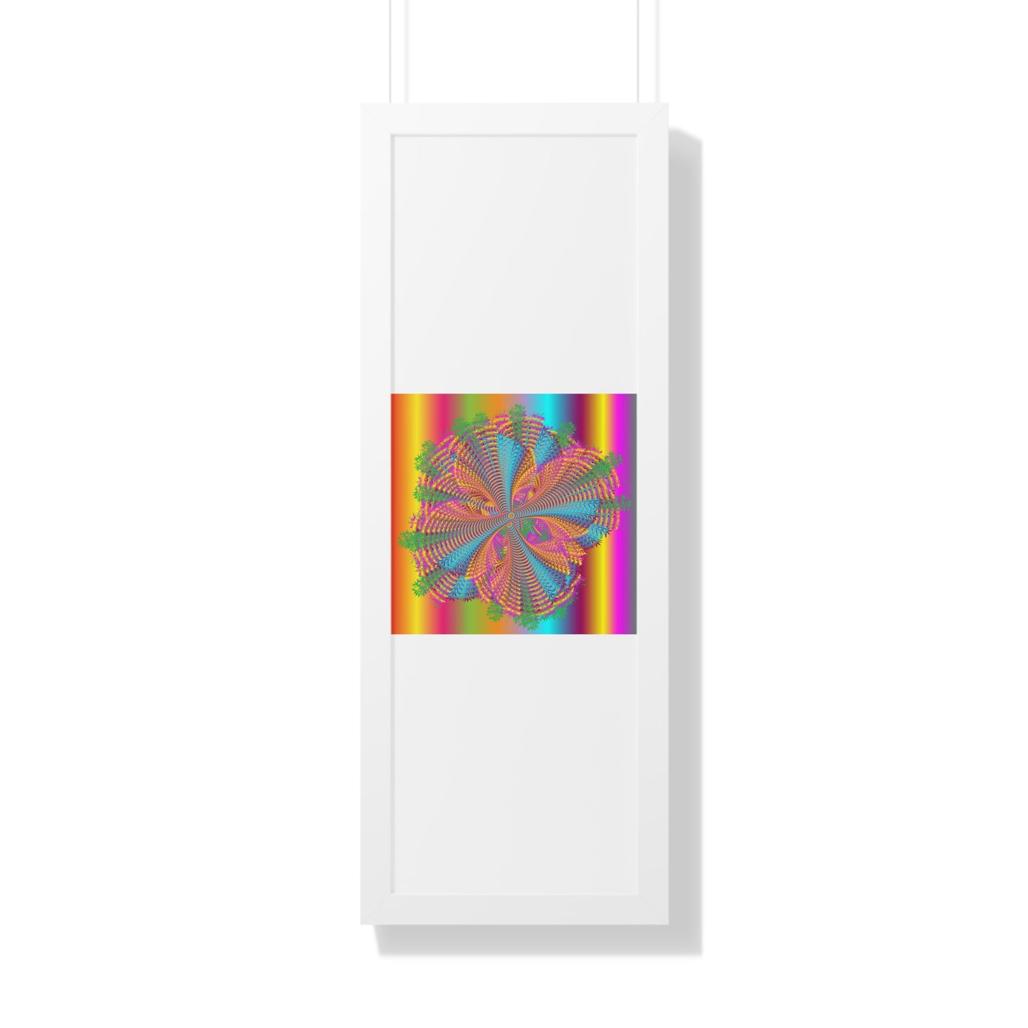 Digital Spiral Rainbow Colours Art Framed Vertical Poster