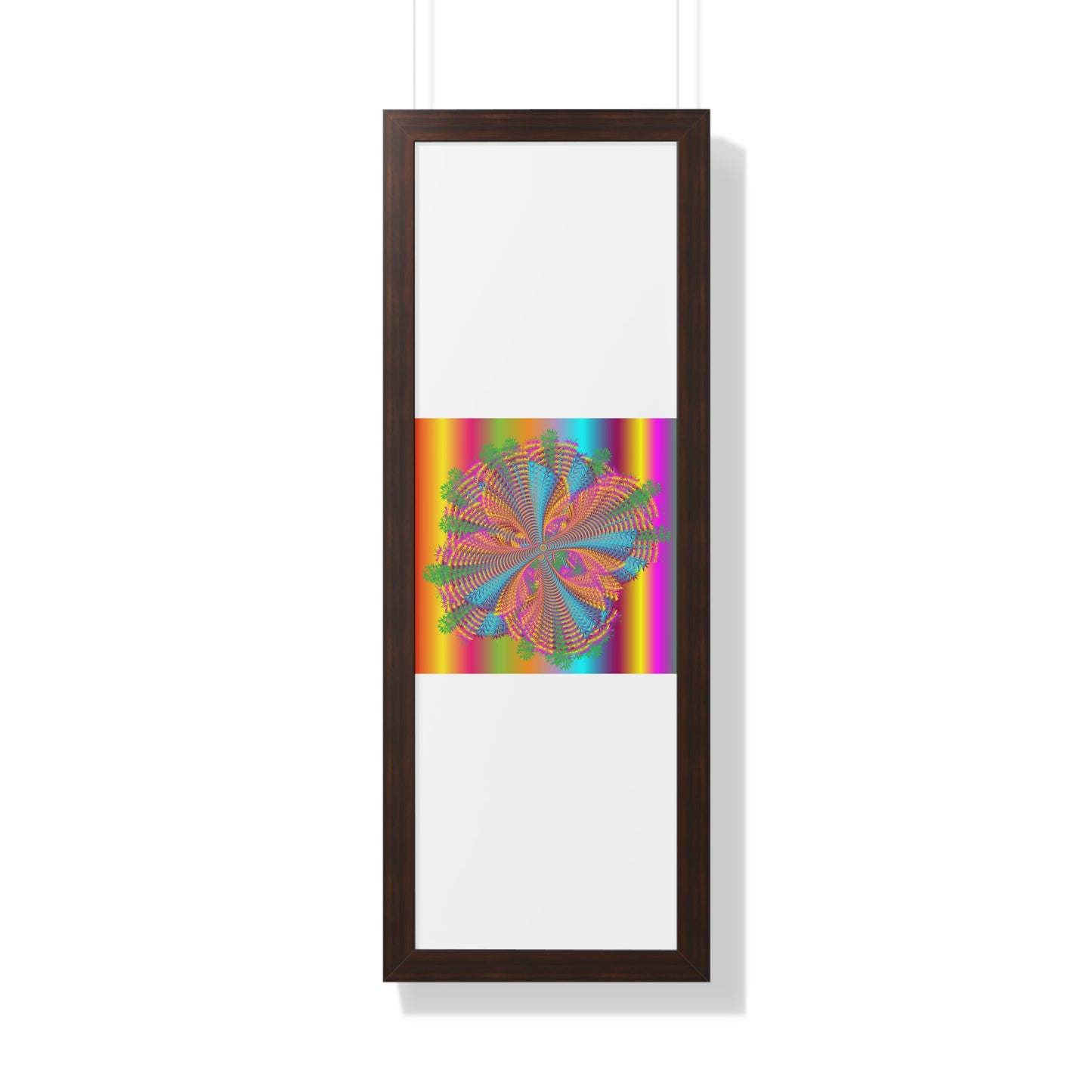 Digital Spiral Rainbow Colours Art Framed Vertical Poster
