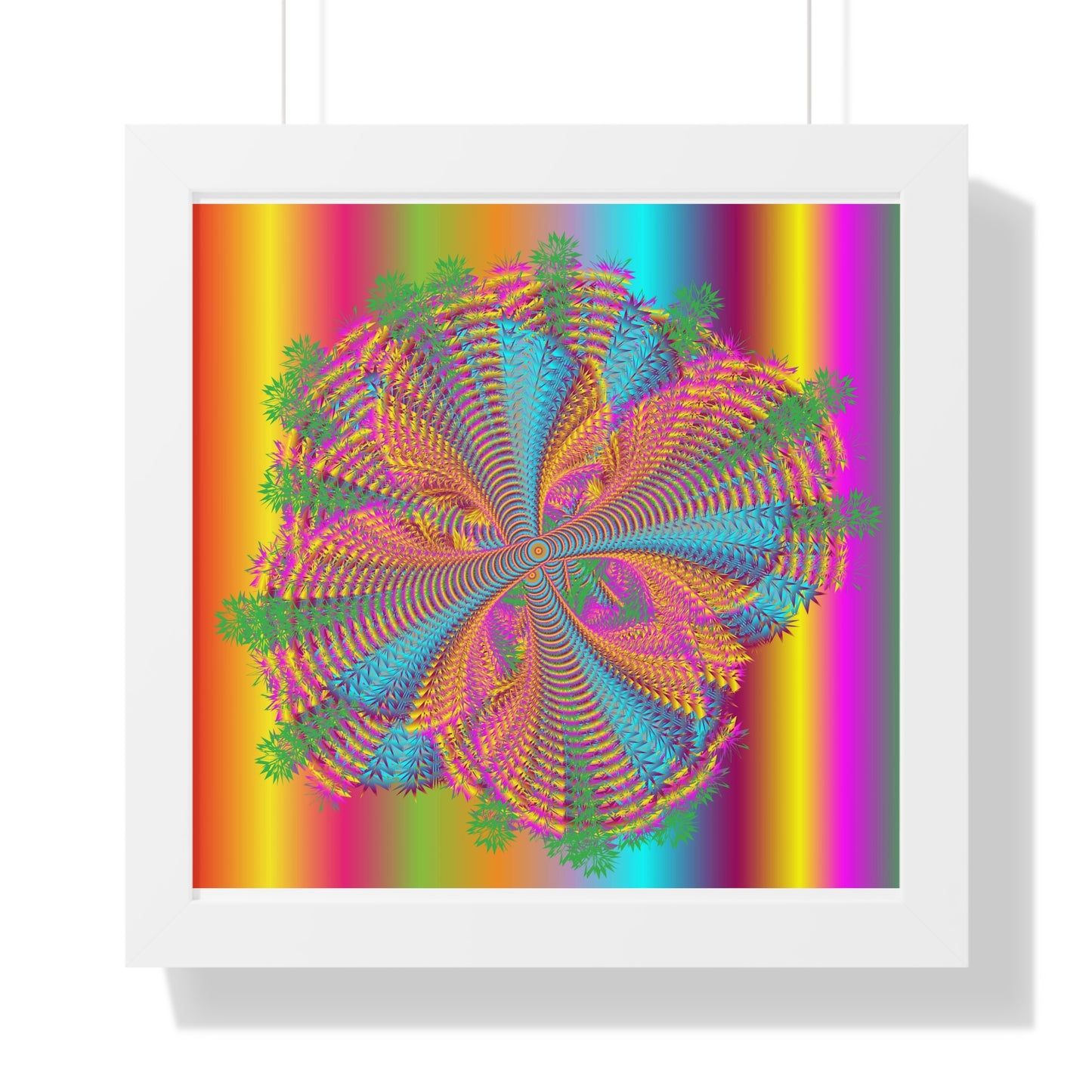 Digital Spiral Rainbow Colours Art Framed Vertical Poster