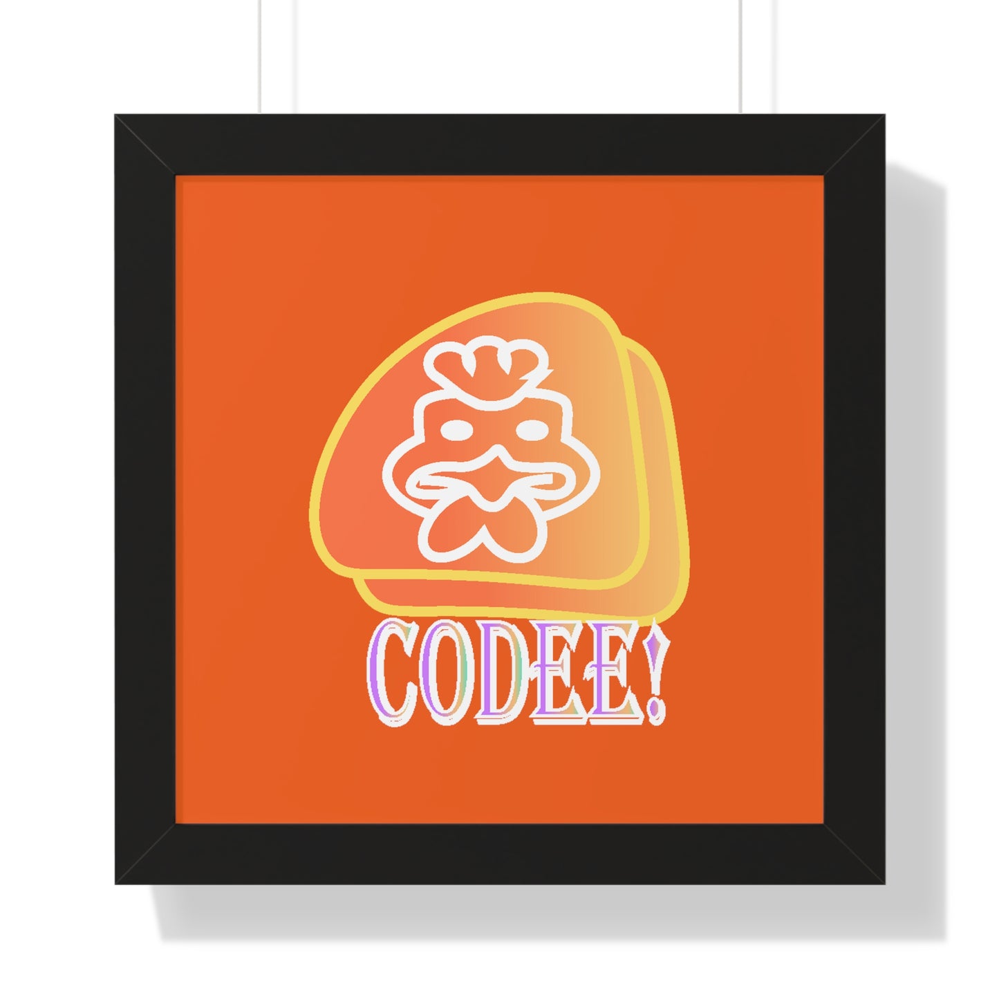 Cockerill Codee! Digital Art Orange Framed Vertical Poster