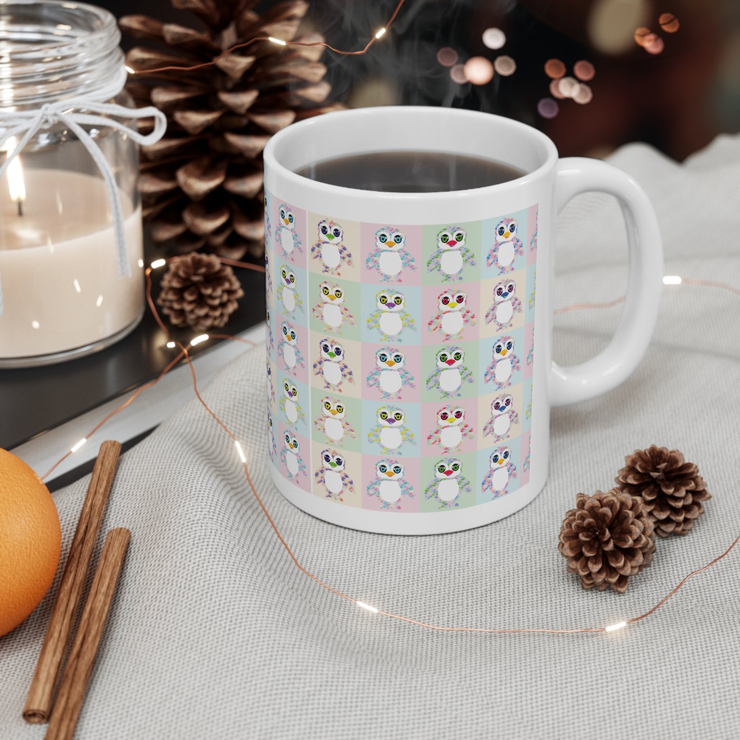 The Penguinie Pop Art Pattern Ceramic Mug 11oz