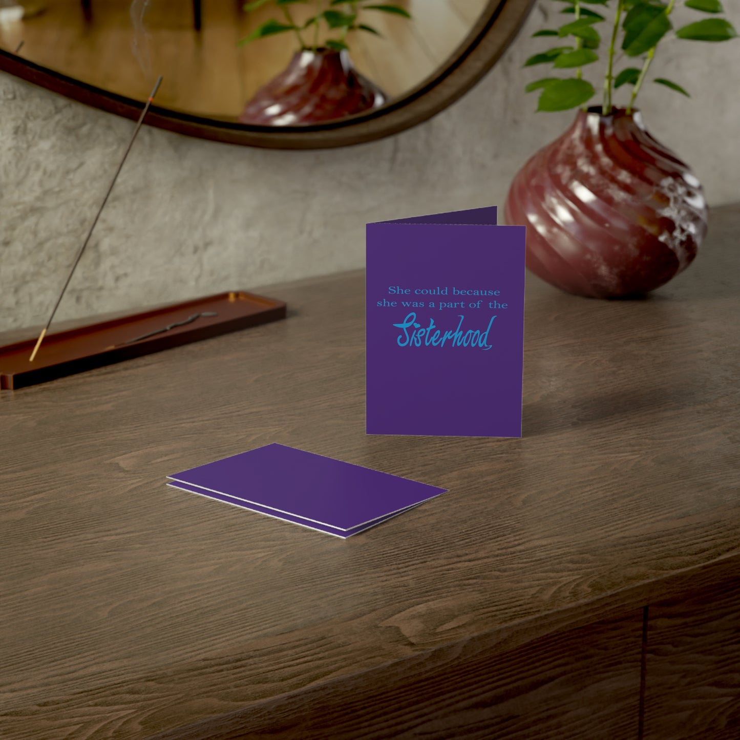 She could because she was apart of the Sisterhood, purple & blue Greeting Cards (1, 10, 30, and 50pcs)