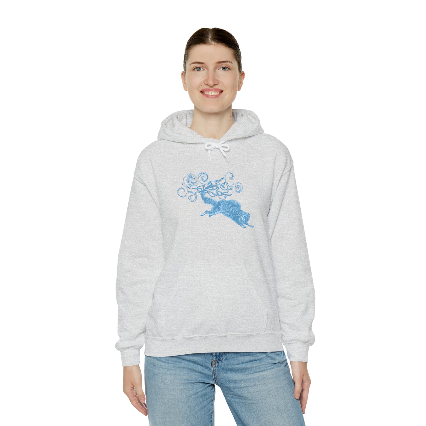 Blue Cat's Tail Art Unisex Heavy Blend™ Hooded Sweatshirt