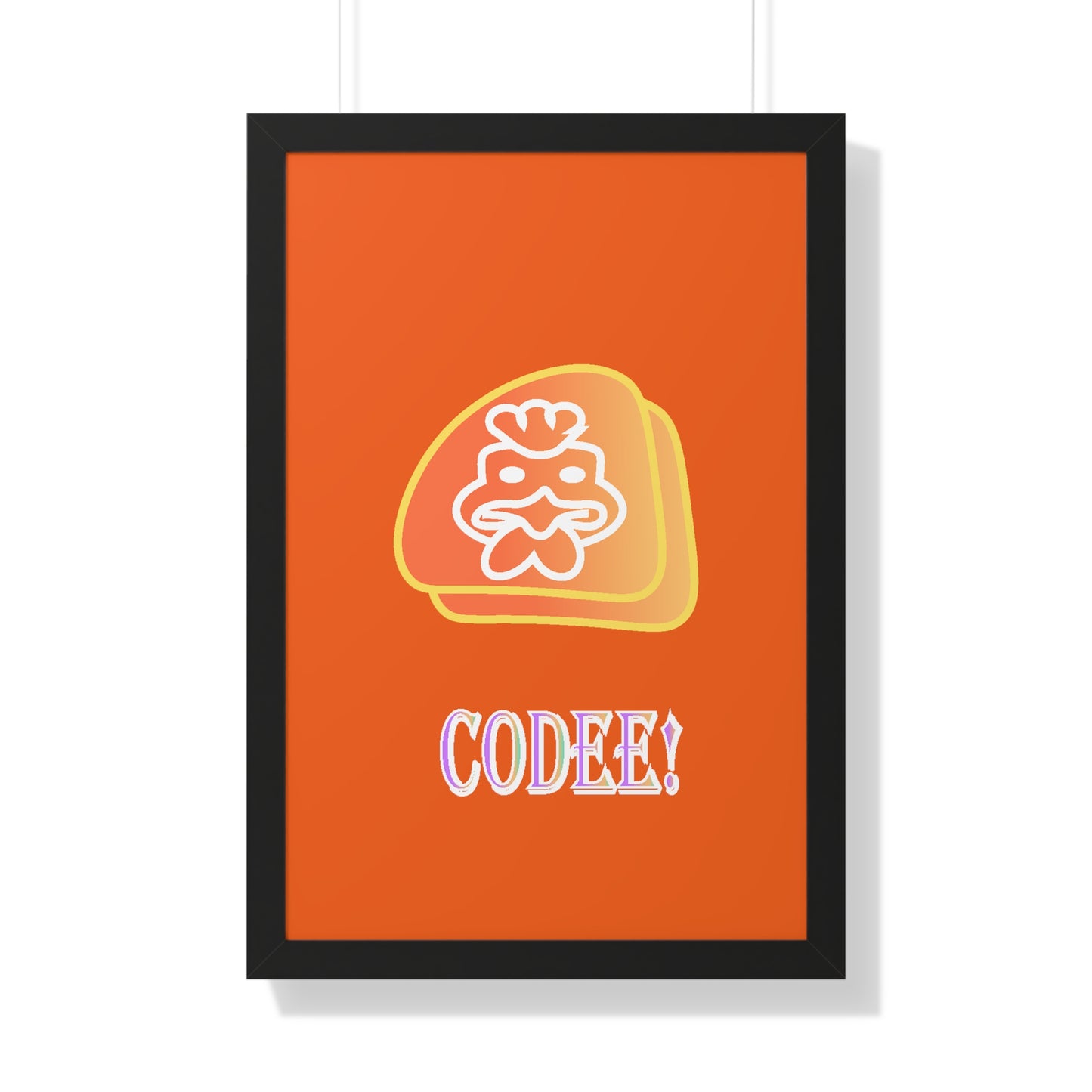 Cockerill Codee! Digital Art Orange Framed Vertical Poster