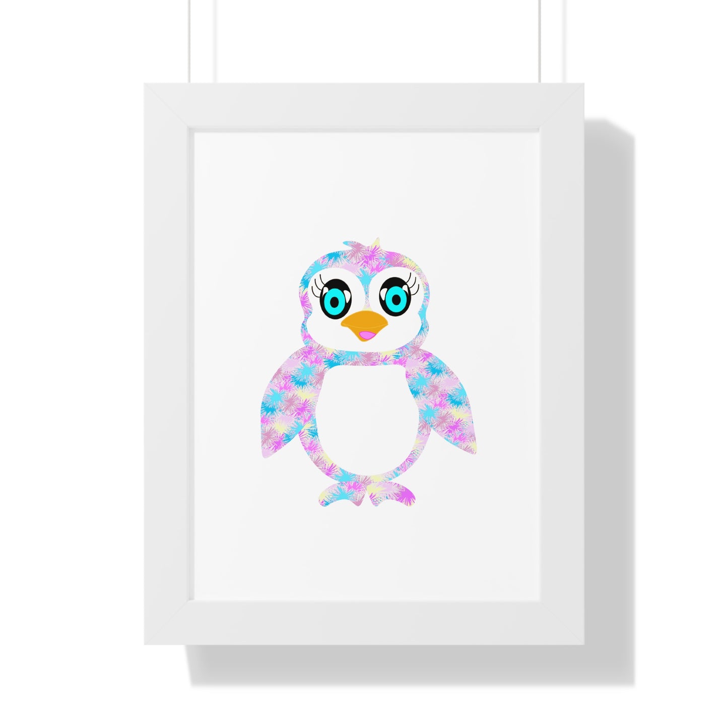 The Penguinies Art Pink Framed Vertical Poster
