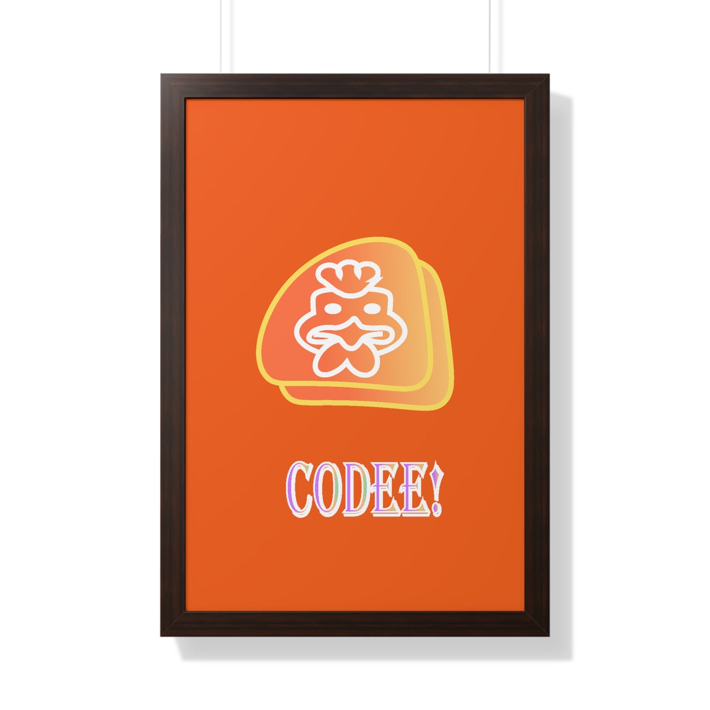 Cockerill Codee! Digital Art Orange Framed Vertical Poster