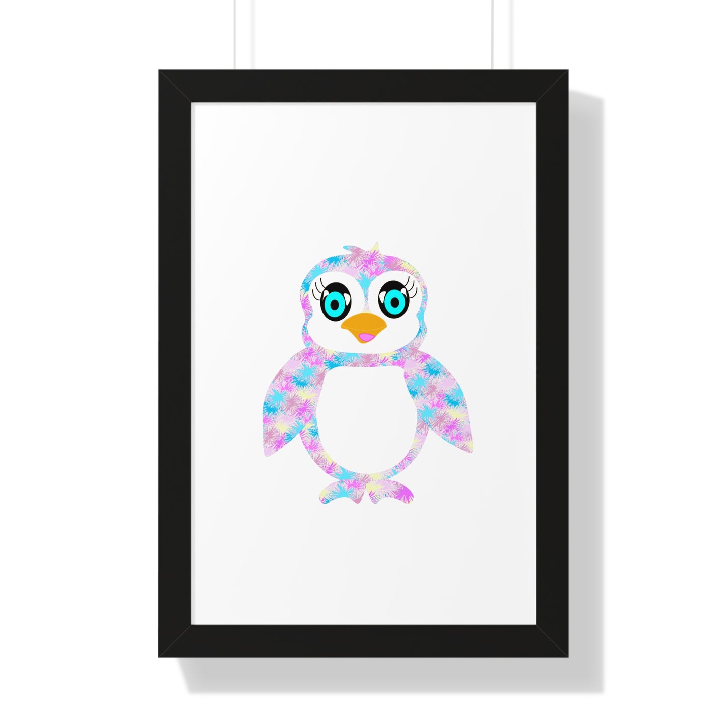 The Penguinies Art Pink Framed Vertical Poster
