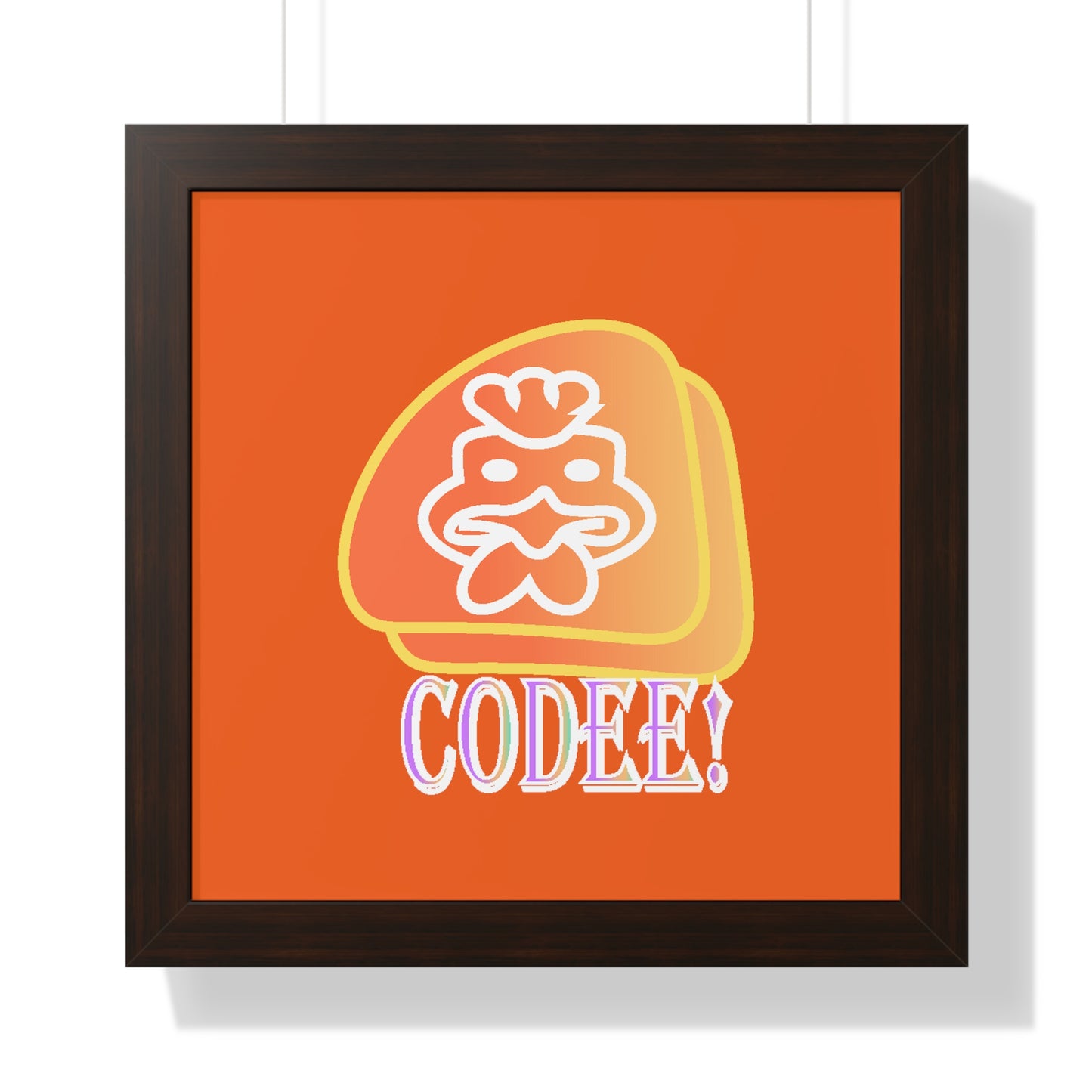 Cockerill Codee! Digital Art Orange Framed Vertical Poster