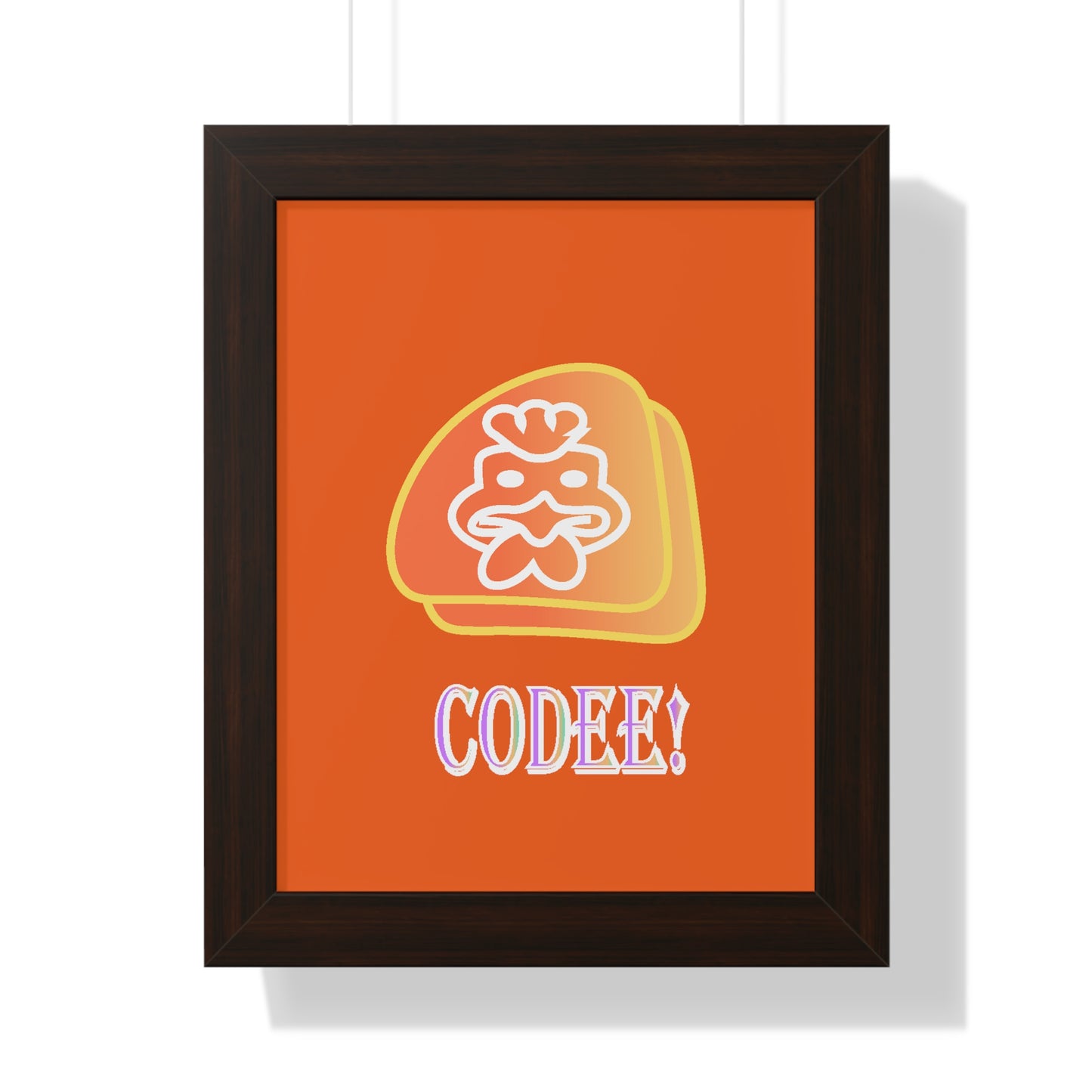 Cockerill Codee! Digital Art Orange Framed Vertical Poster