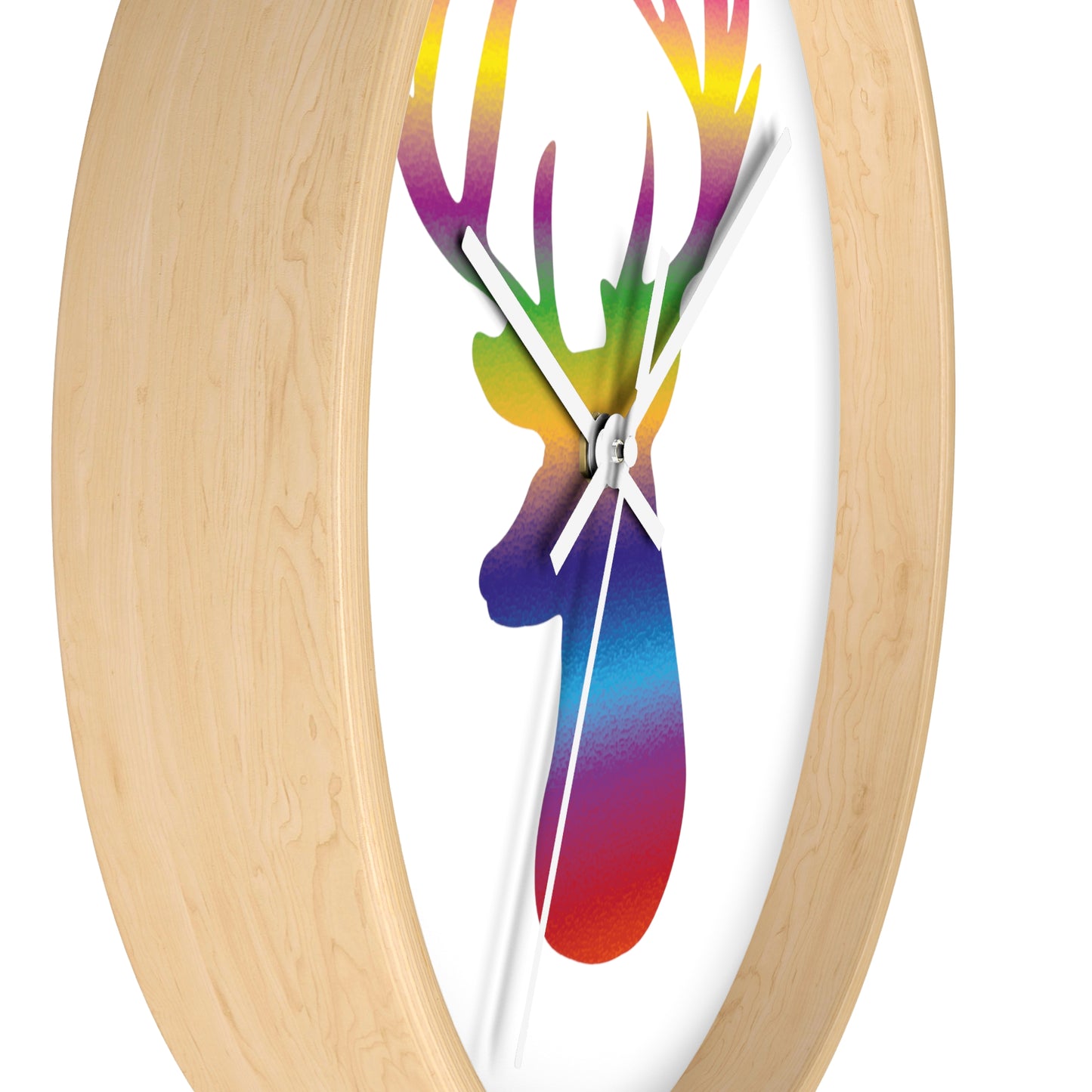 Rainbow Stag Head, Wall Clock