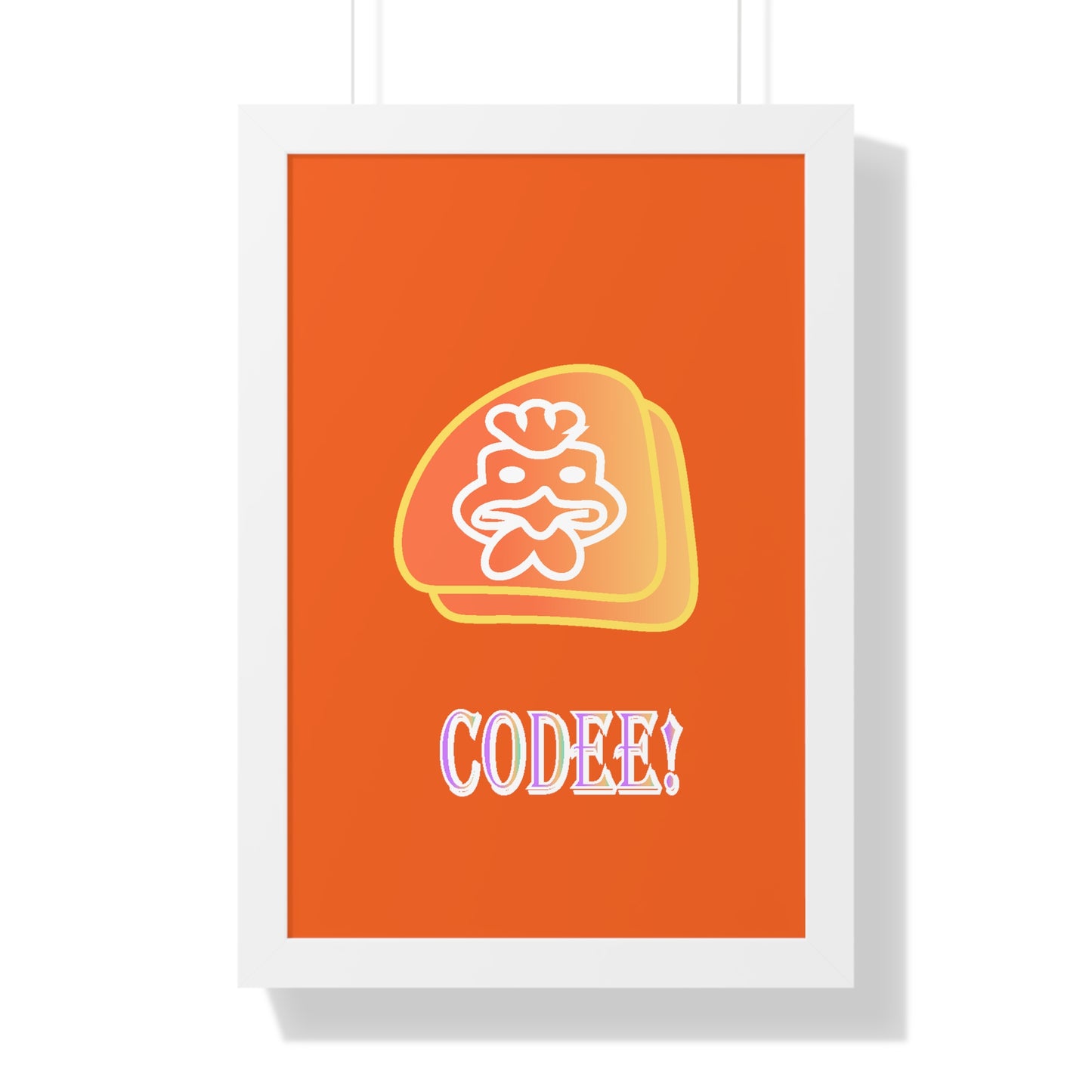 Cockerill Codee! Digital Art Orange Framed Vertical Poster