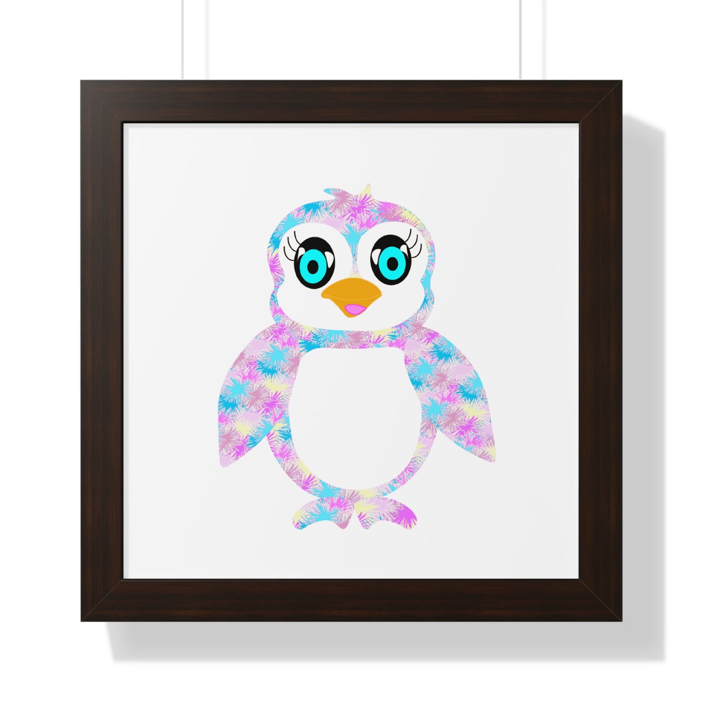 The Penguinies Art Pink Framed Vertical Poster