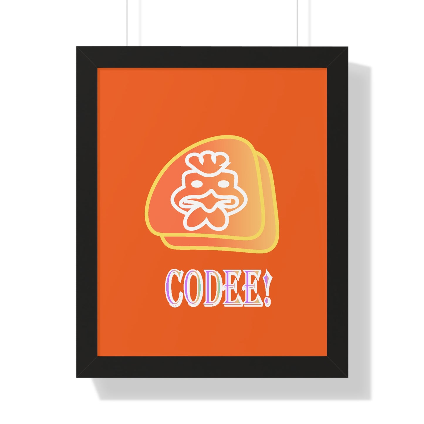 Cockerill Codee! Digital Art Orange Framed Vertical Poster