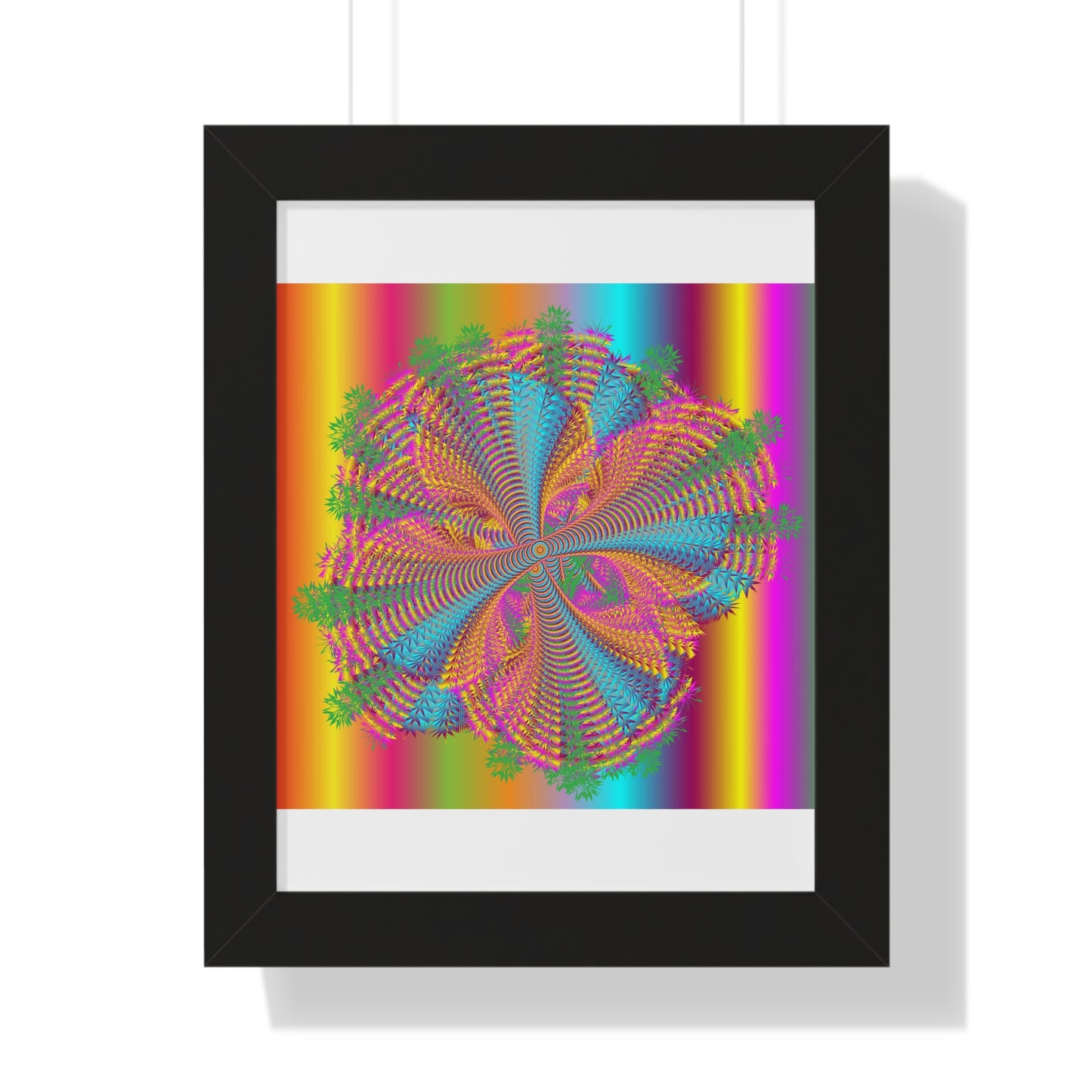 Digital Spiral Rainbow Colours Art Framed Vertical Poster