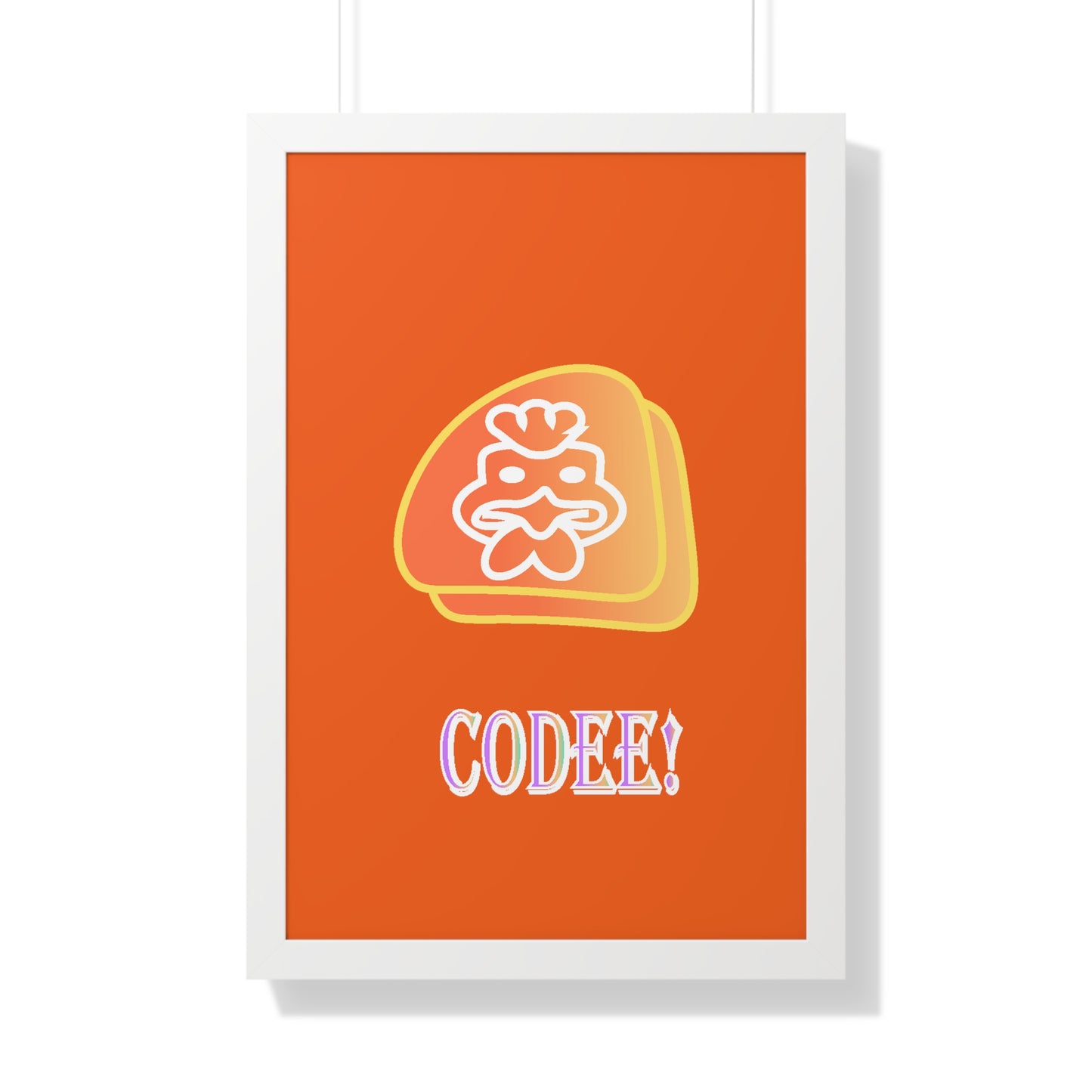 Cockerill Codee! Digital Art Orange Framed Vertical Poster
