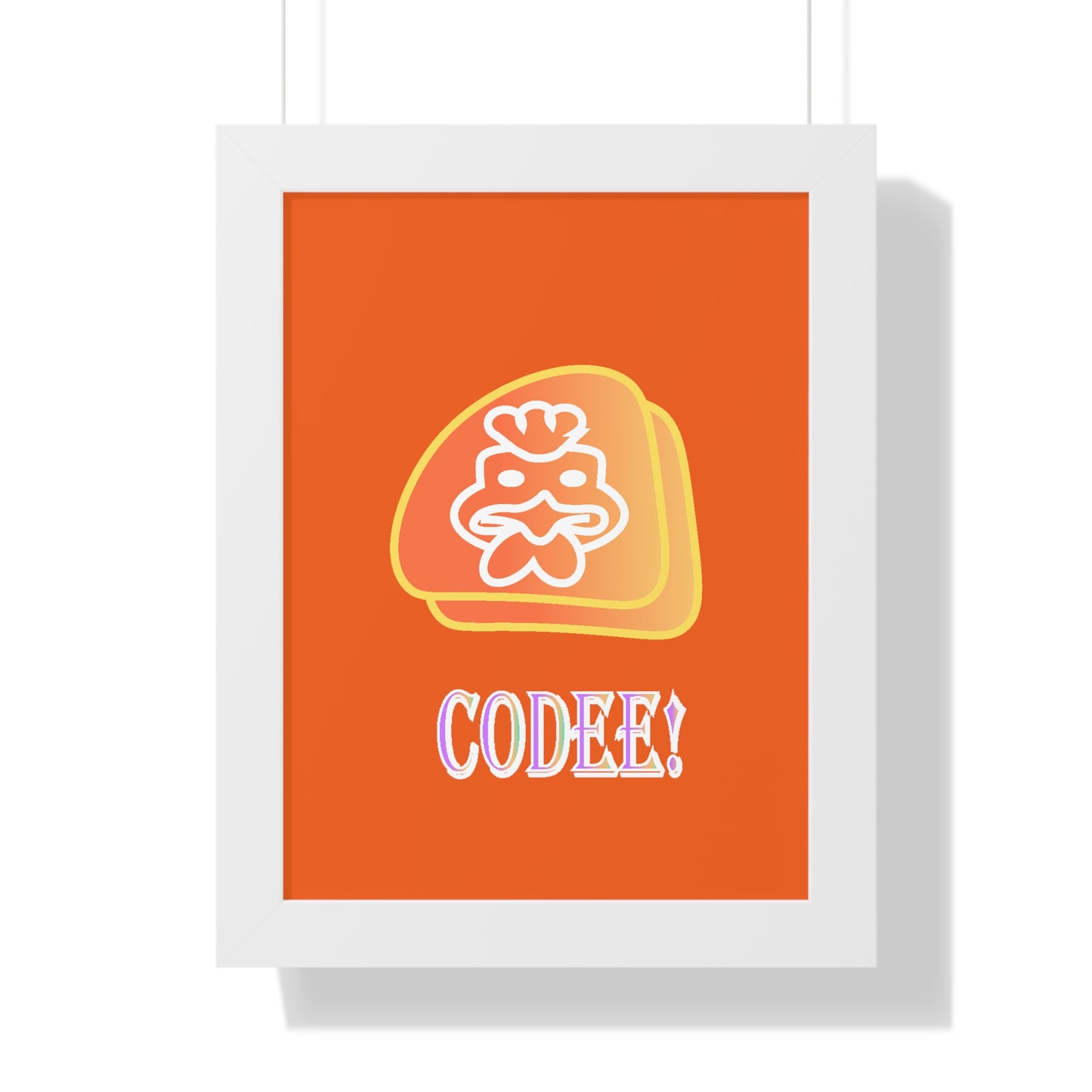 Cockerill Codee! Digital Art Orange Framed Vertical Poster