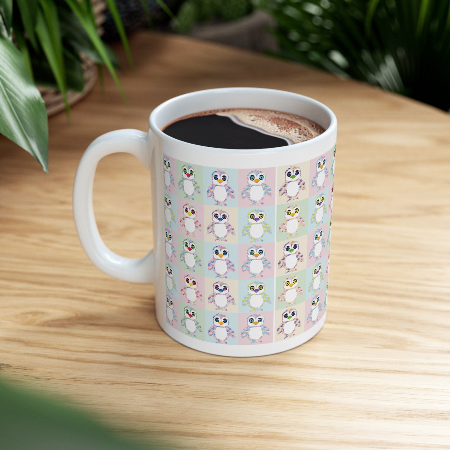 The Penguinie Pop Art Pattern Ceramic Mug 11oz