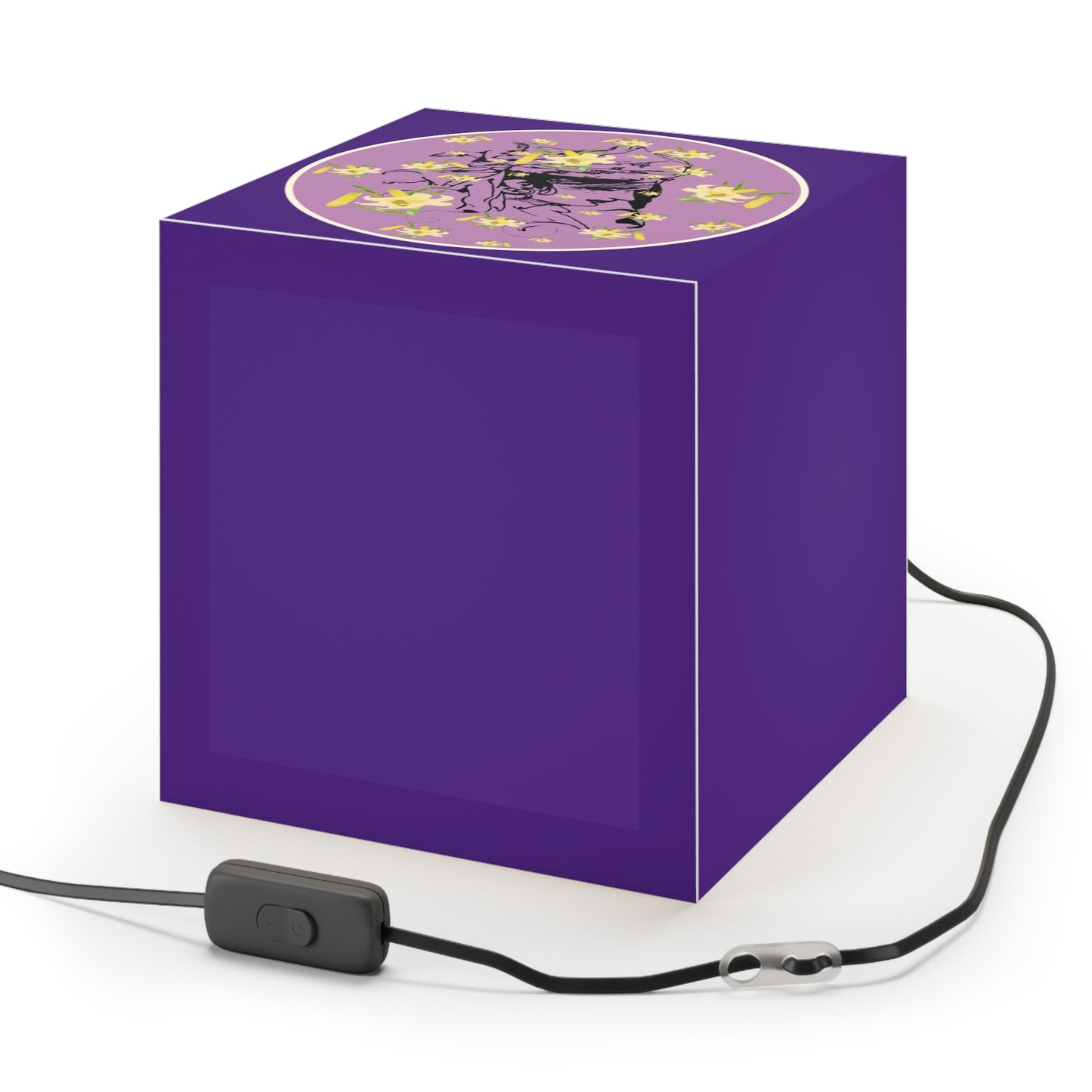 Daffodil Woman Art Purple Light Cube Lamp