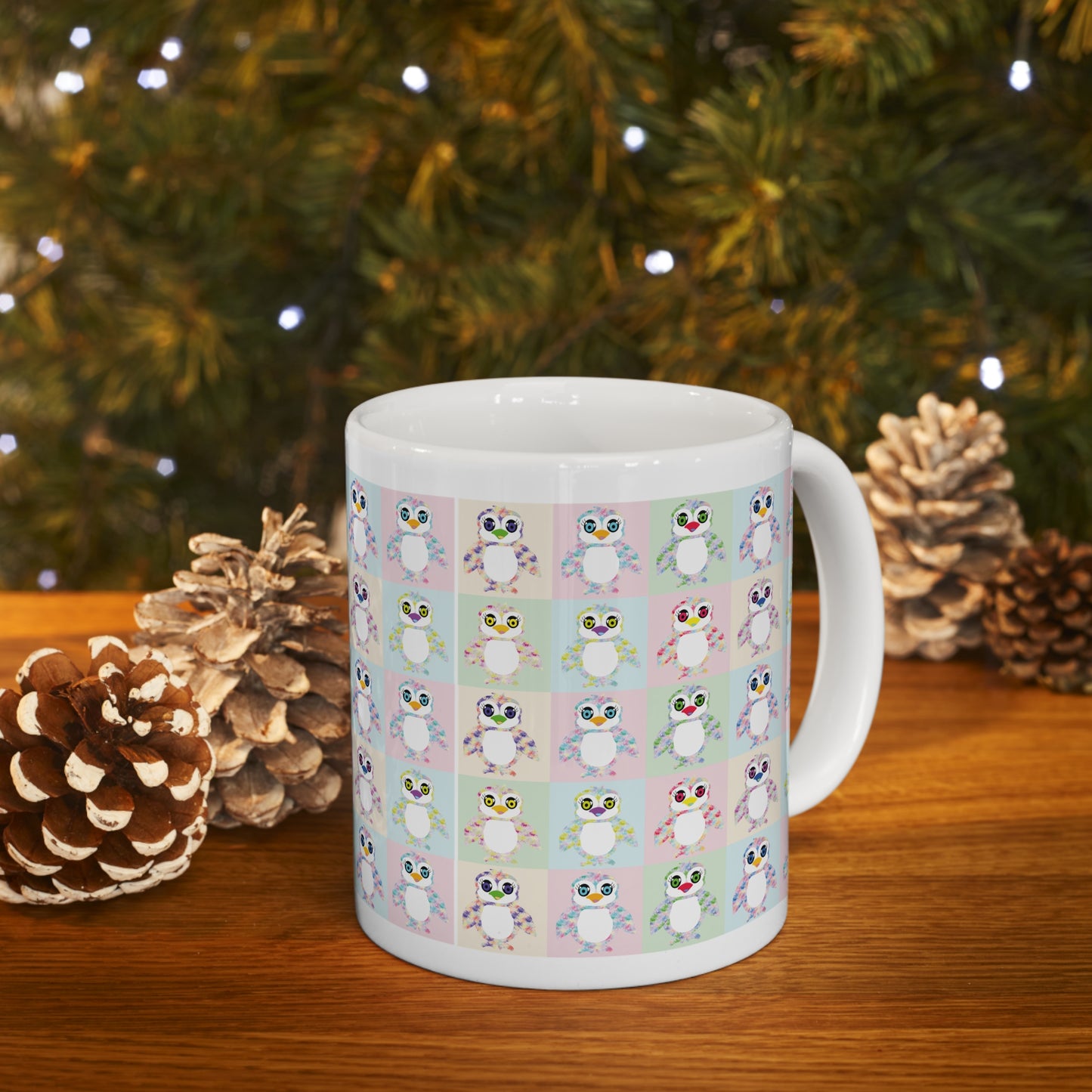 The Penguinie Pop Art Pattern Ceramic Mug 11oz