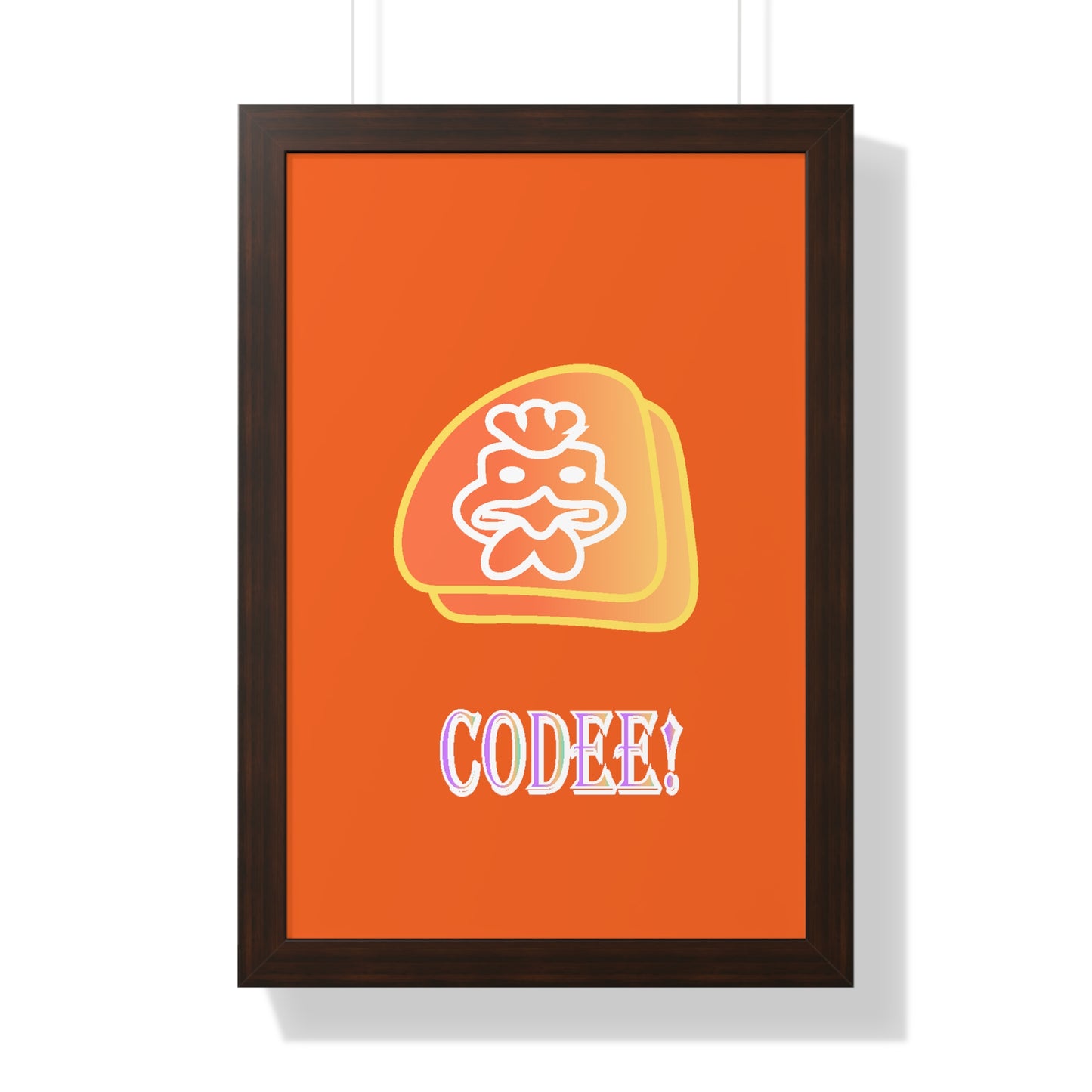 Cockerill Codee! Digital Art Orange Framed Vertical Poster