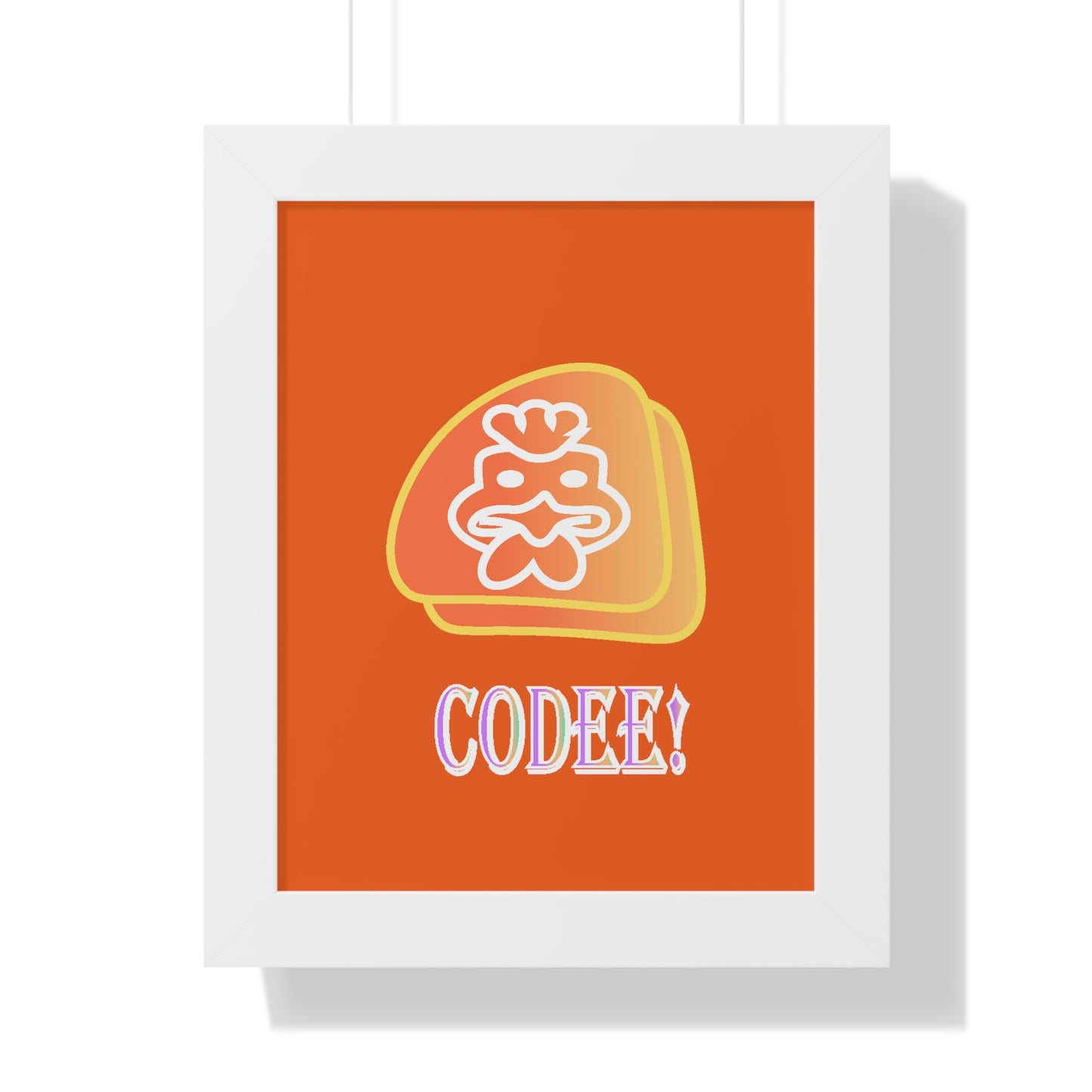 Cockerill Codee! Digital Art Orange Framed Vertical Poster