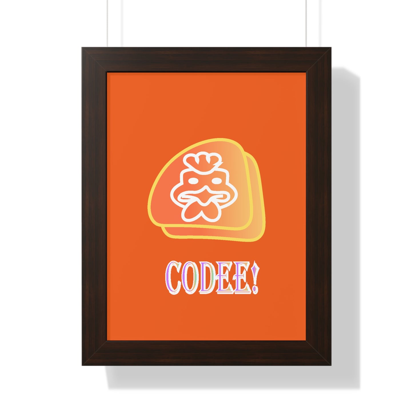 Cockerill Codee! Digital Art Orange Framed Vertical Poster