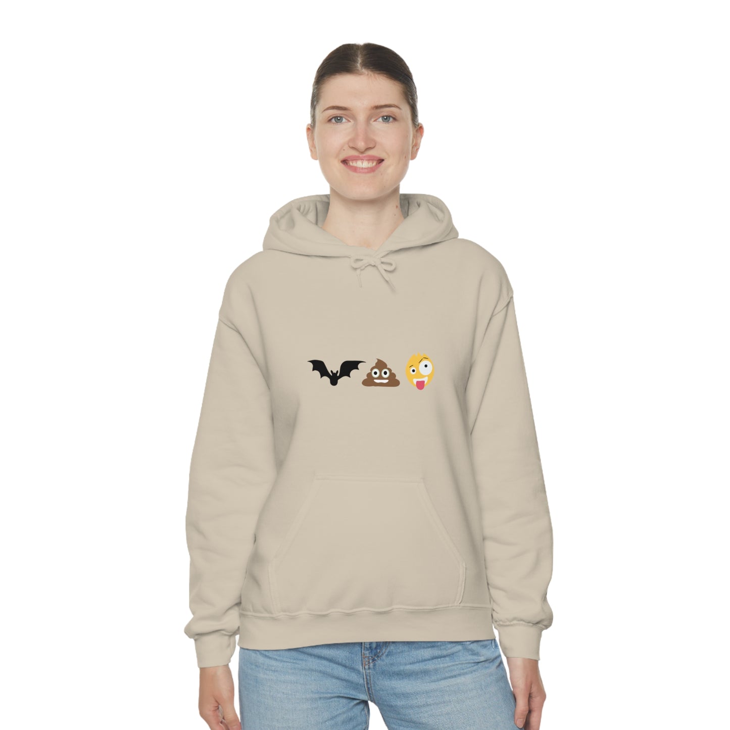 Emoji, Bat, Pooh Crazy, Humour Unisex Heavy Blend™ Hooded Sweatshirt