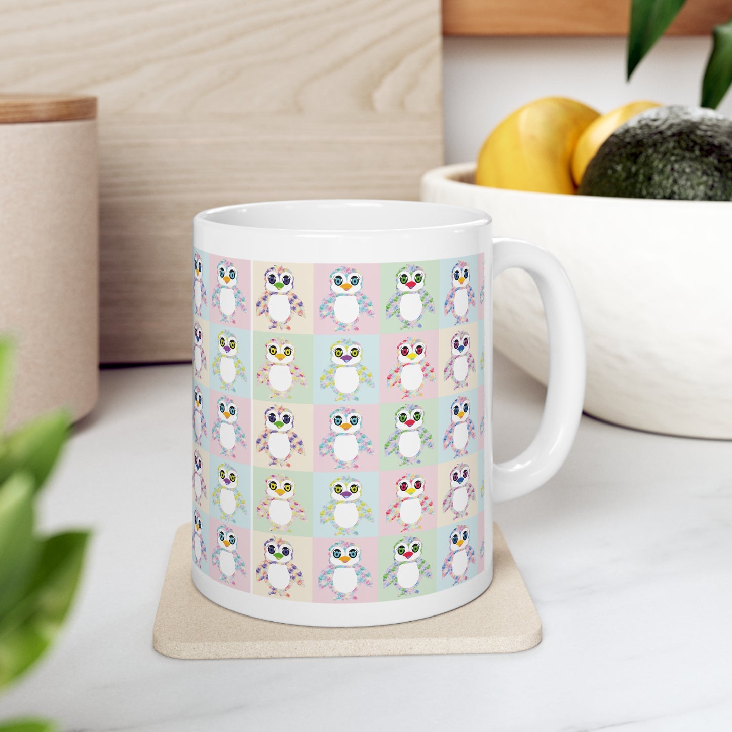The Penguinie Pop Art Pattern Ceramic Mug 11oz