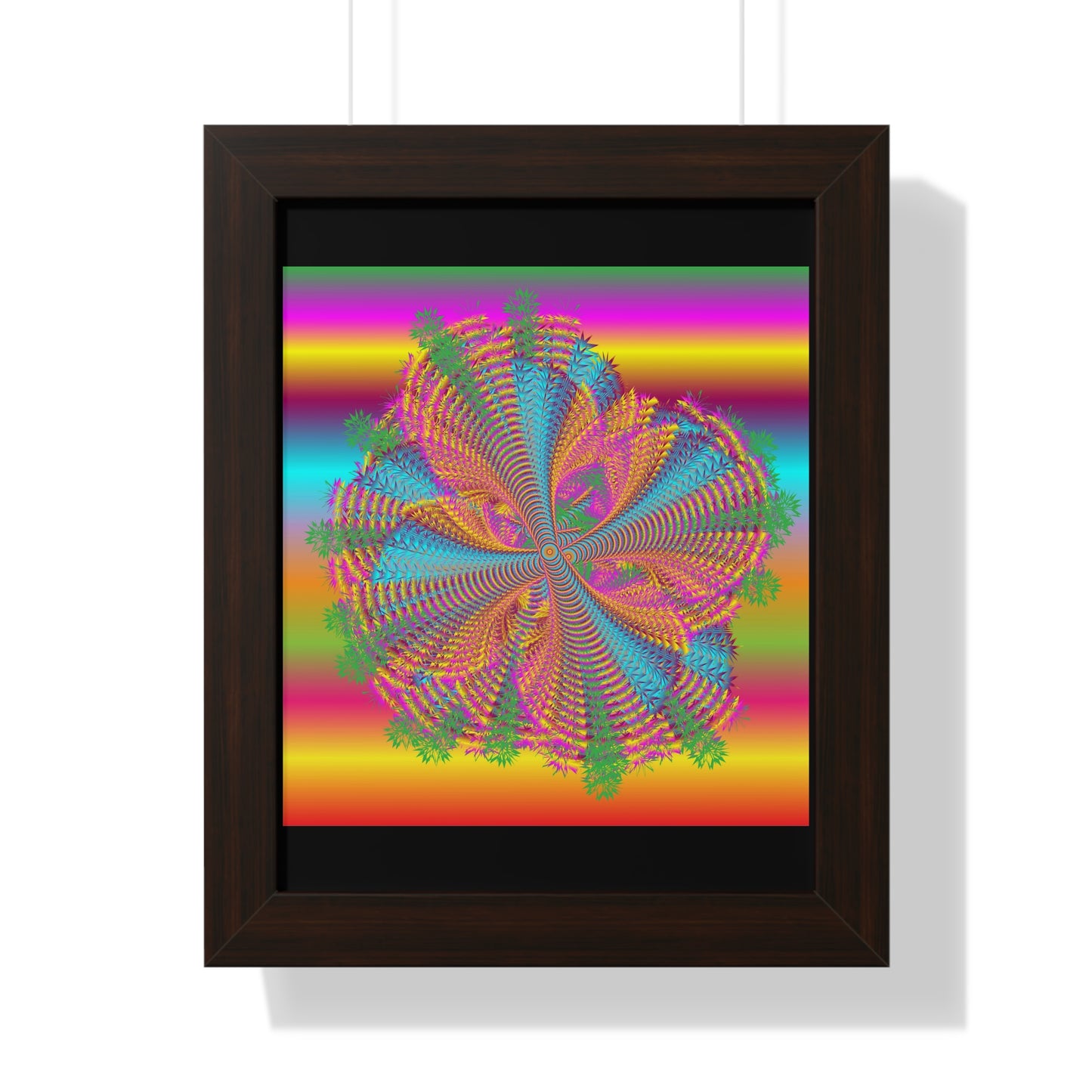 Digital Spiral Rainbow Colours Art Framed Vertical Poster