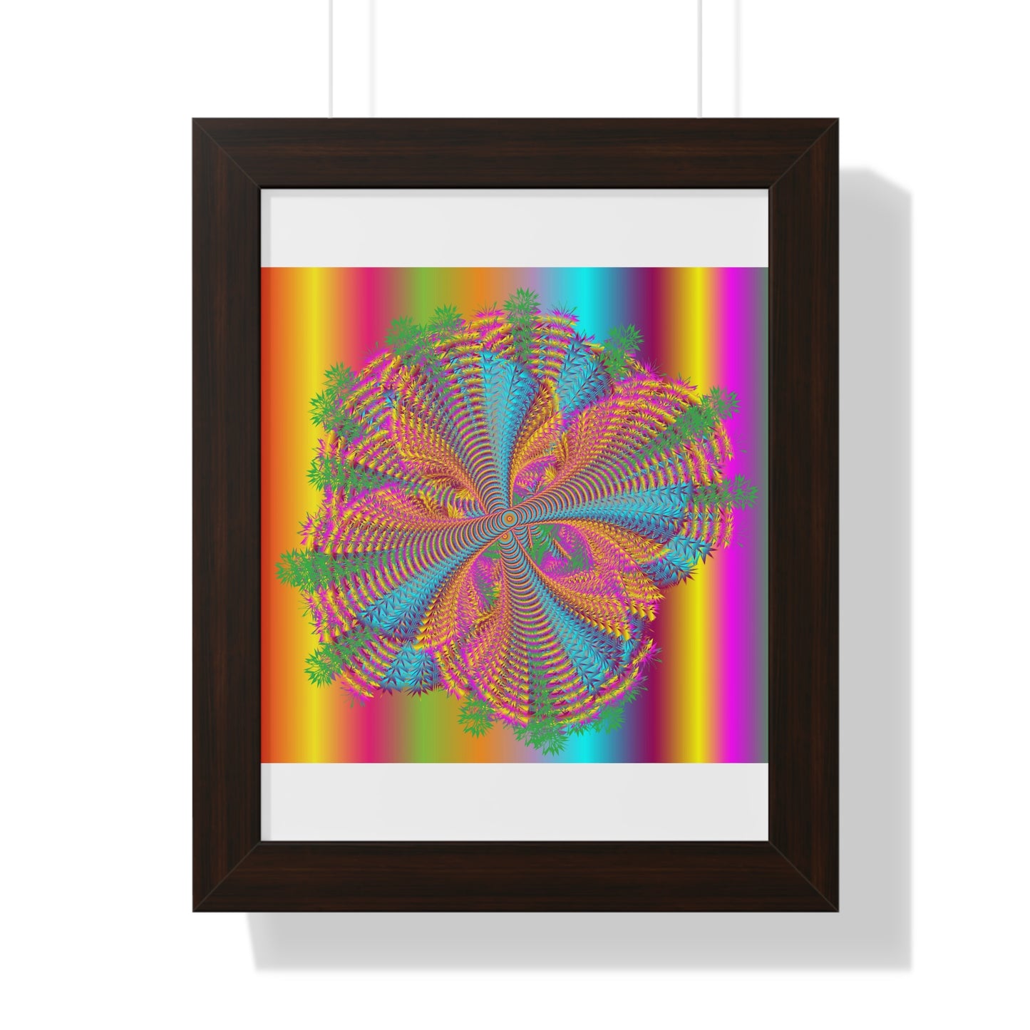 Digital Spiral Rainbow Colours Art Framed Vertical Poster