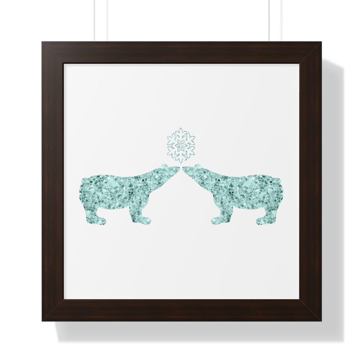 Two Polar Bear Blue Gem Art Framed Vertical Poster