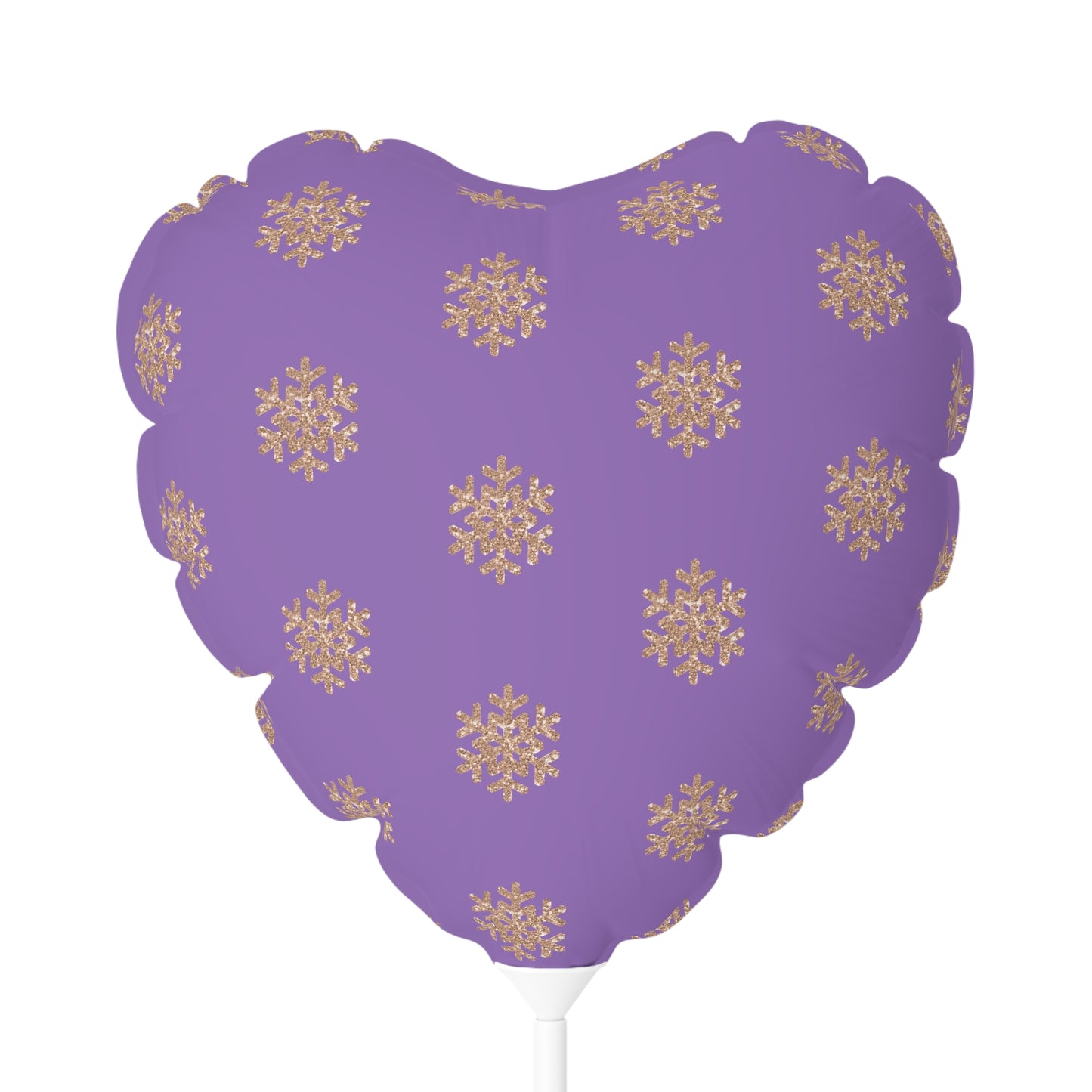 Rose Gold Glitter Snowflake, Purple Balloon (Round and Heart-shaped), 11"