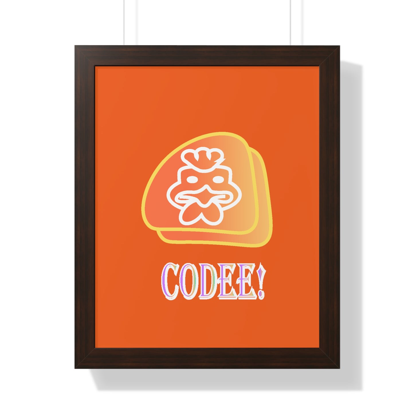 Cockerill Codee! Digital Art Orange Framed Vertical Poster