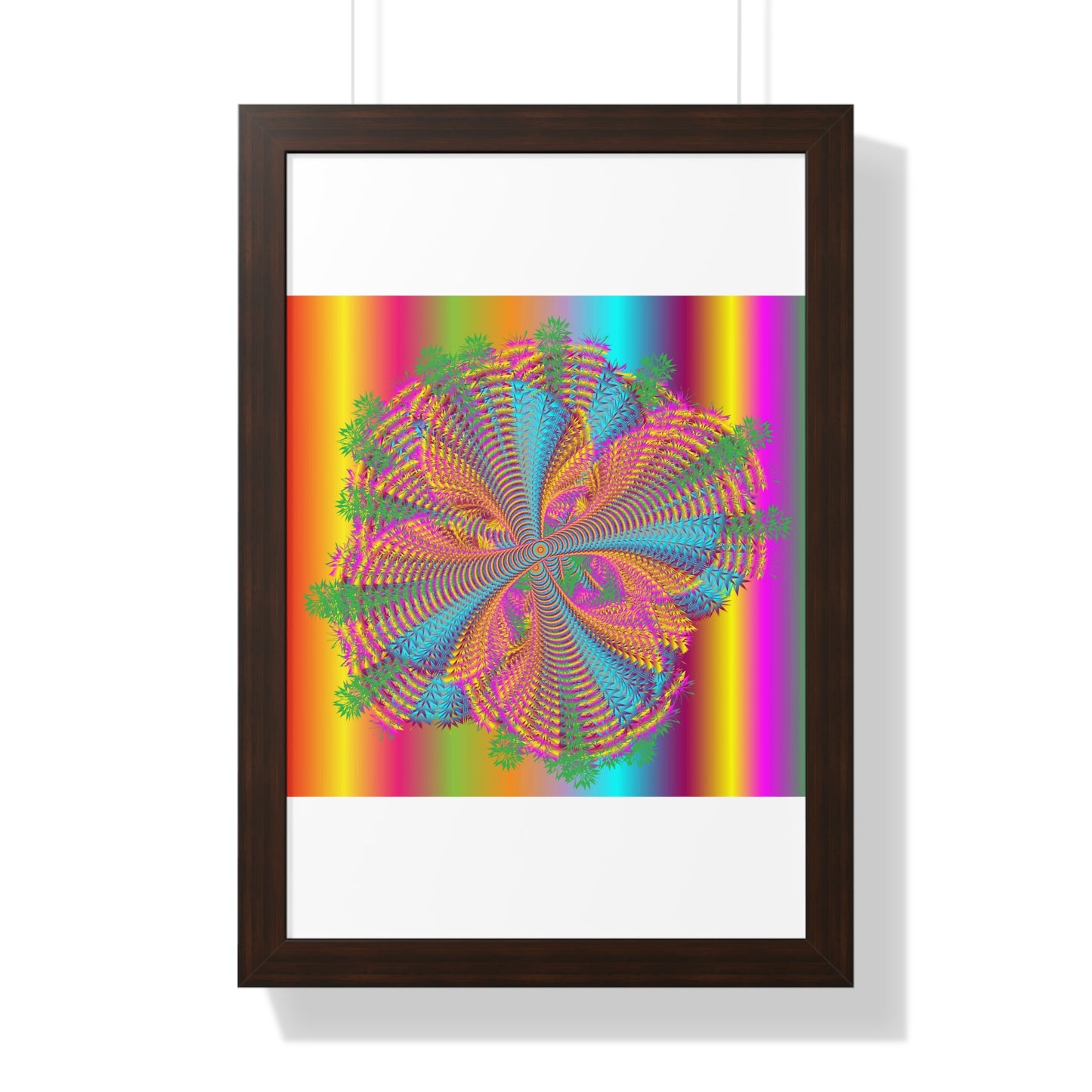 Digital Spiral Rainbow Colours Art Framed Vertical Poster