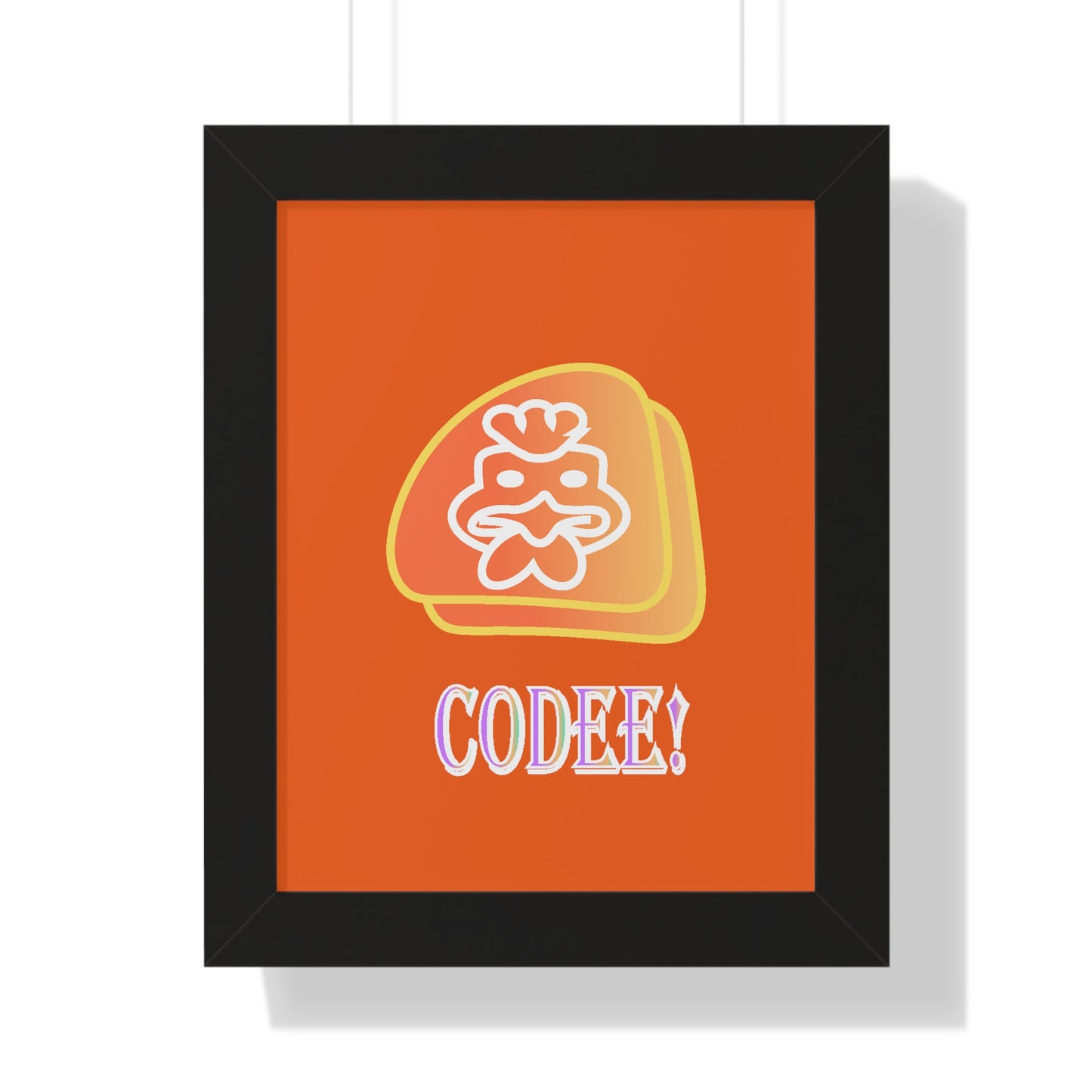 Cockerill Codee! Digital Art Orange Framed Vertical Poster