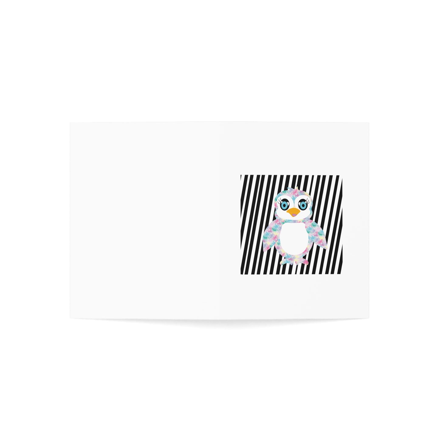 The Penguinies Black & White Stripes Greeting Cards (1, 10, 30, and 50pcs)