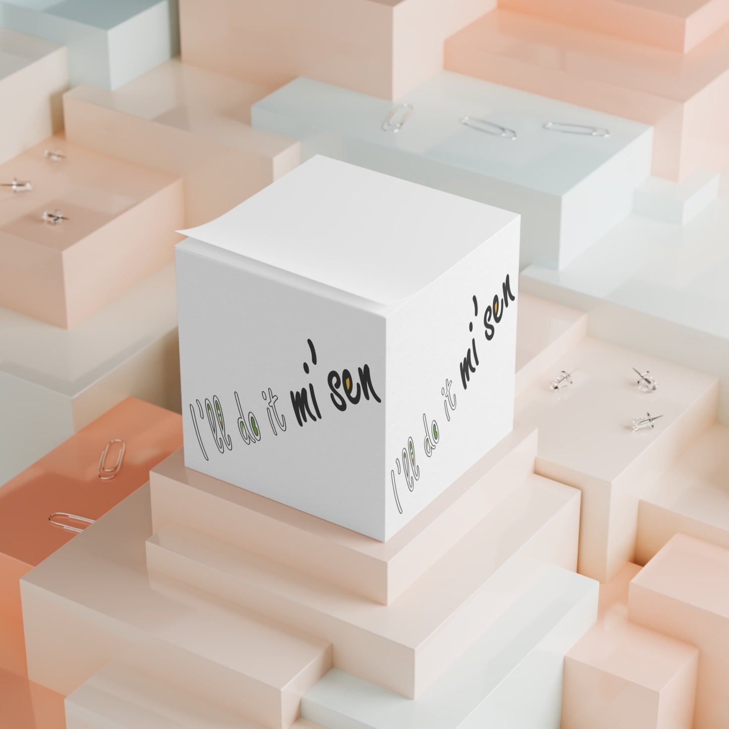 I'll do it mi' sen Sheffield Dialect Typography Quote Note Cube