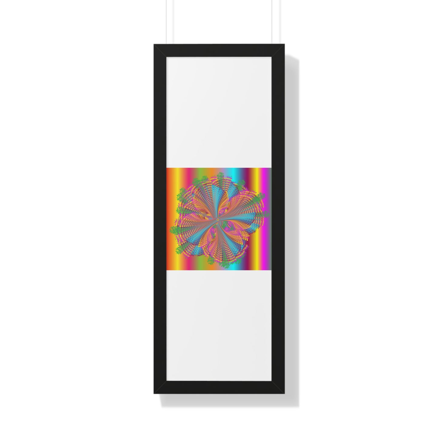 Digital Spiral Rainbow Colours Art Framed Vertical Poster