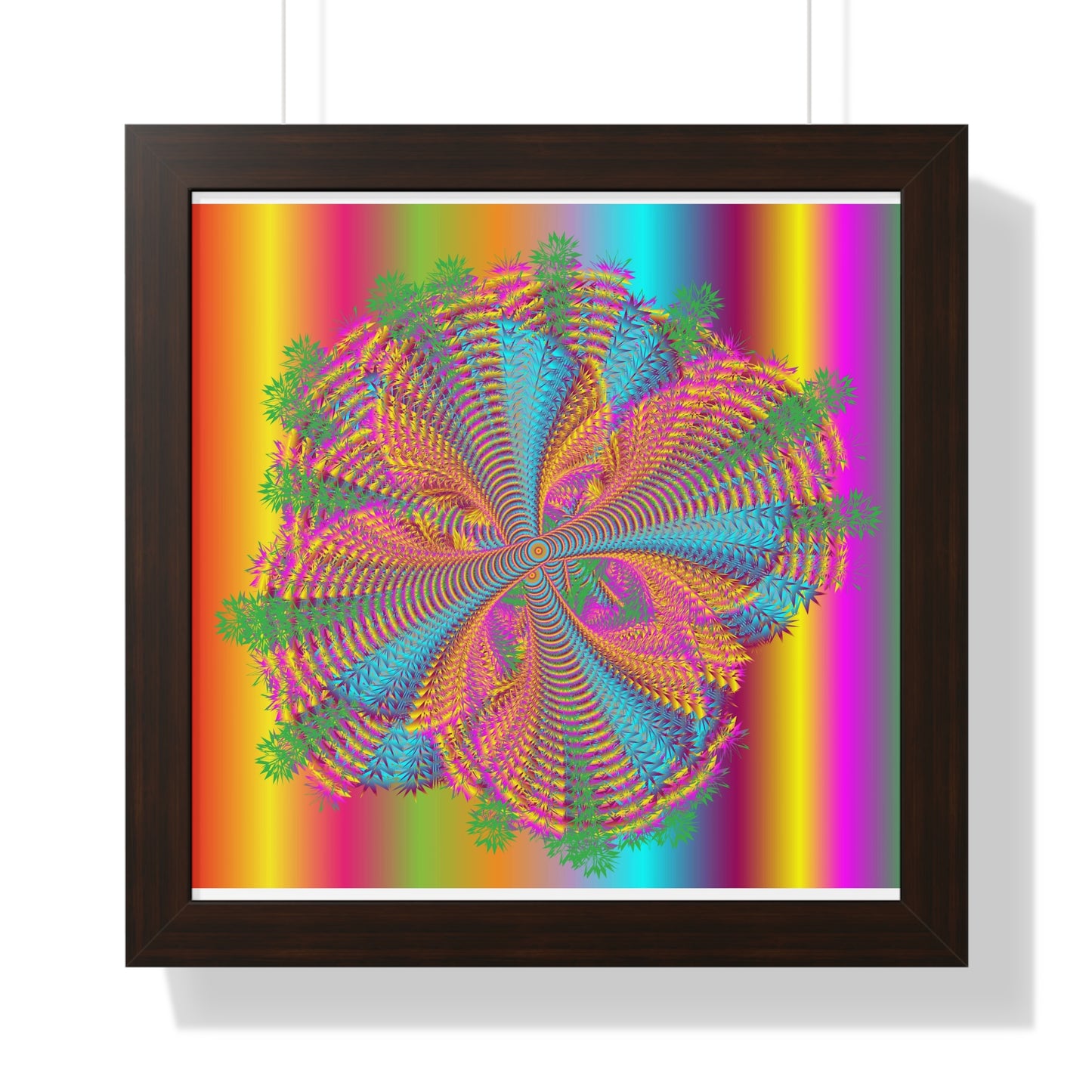 Digital Spiral Rainbow Colours Art Framed Vertical Poster