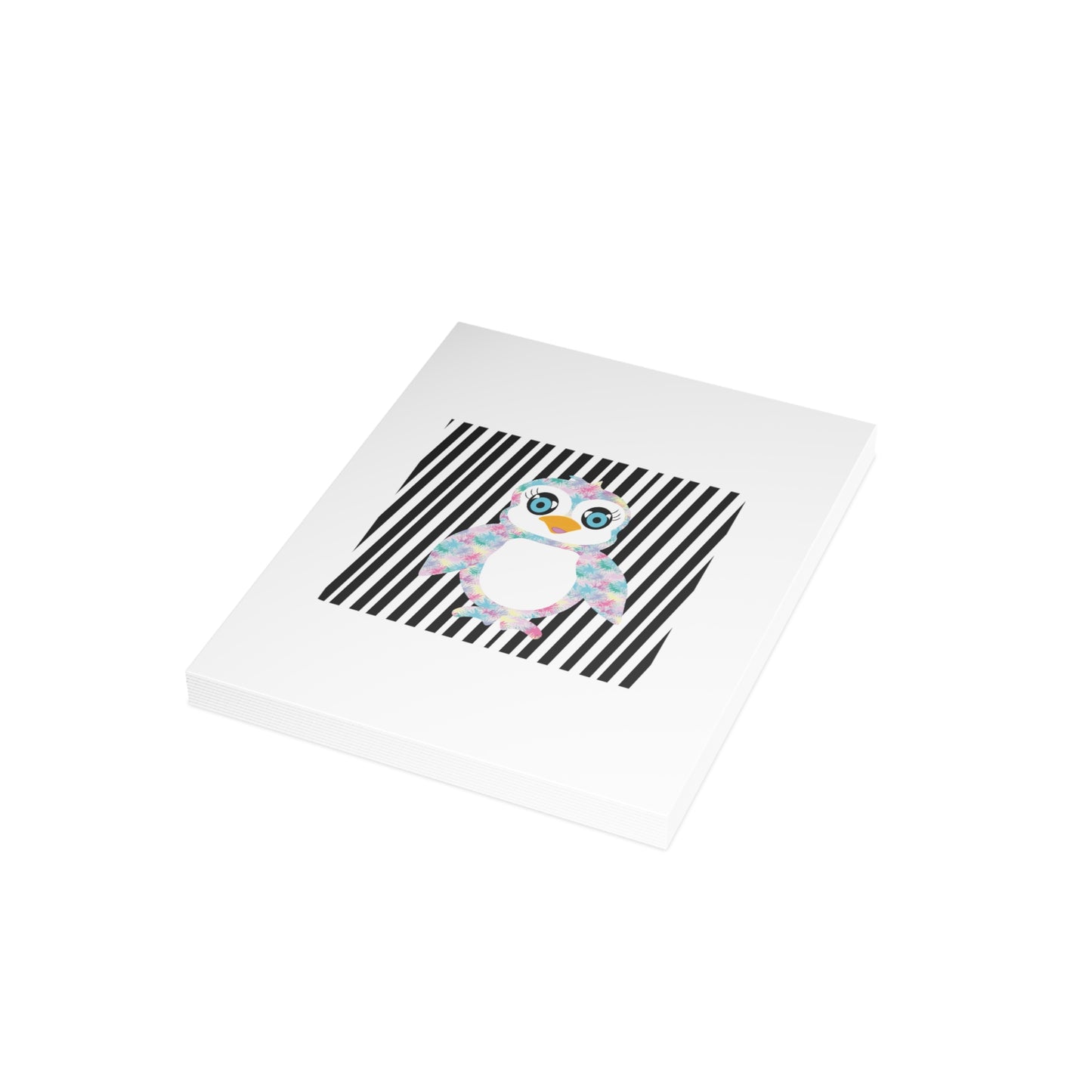 The Penguinies Black & White Stripes Greeting Cards (1, 10, 30, and 50pcs)