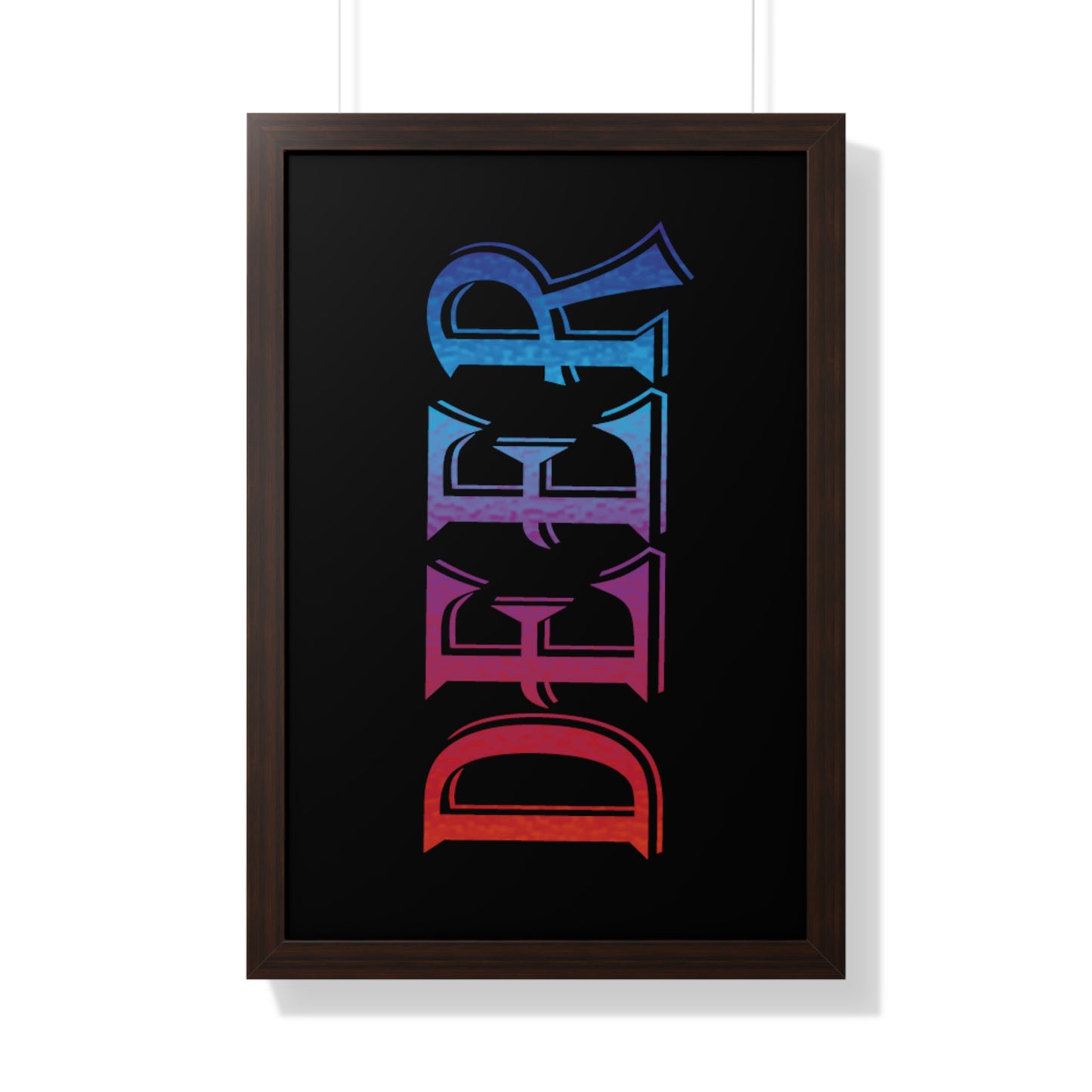 Deer Multi-Coloured Typography Framed Vertical Poster
