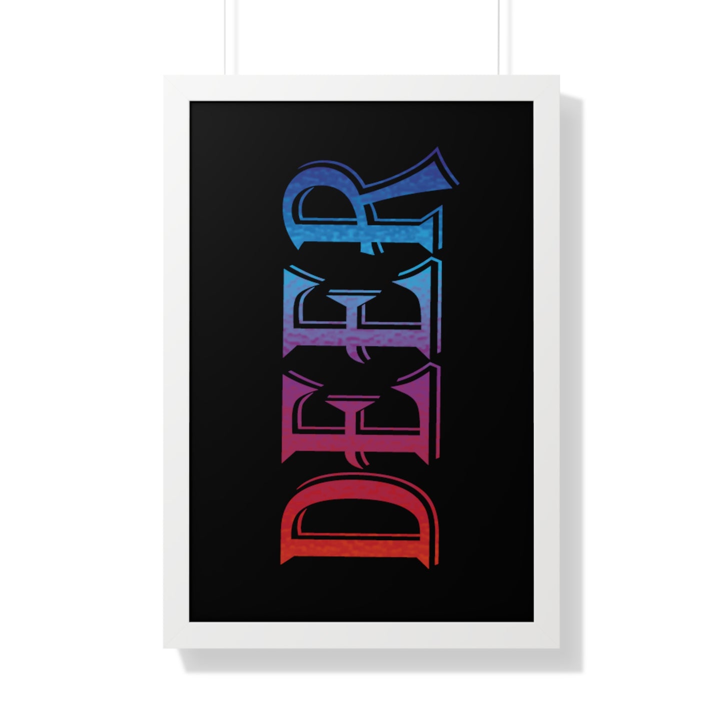 Deer Multi-Coloured Typography Framed Vertical Poster