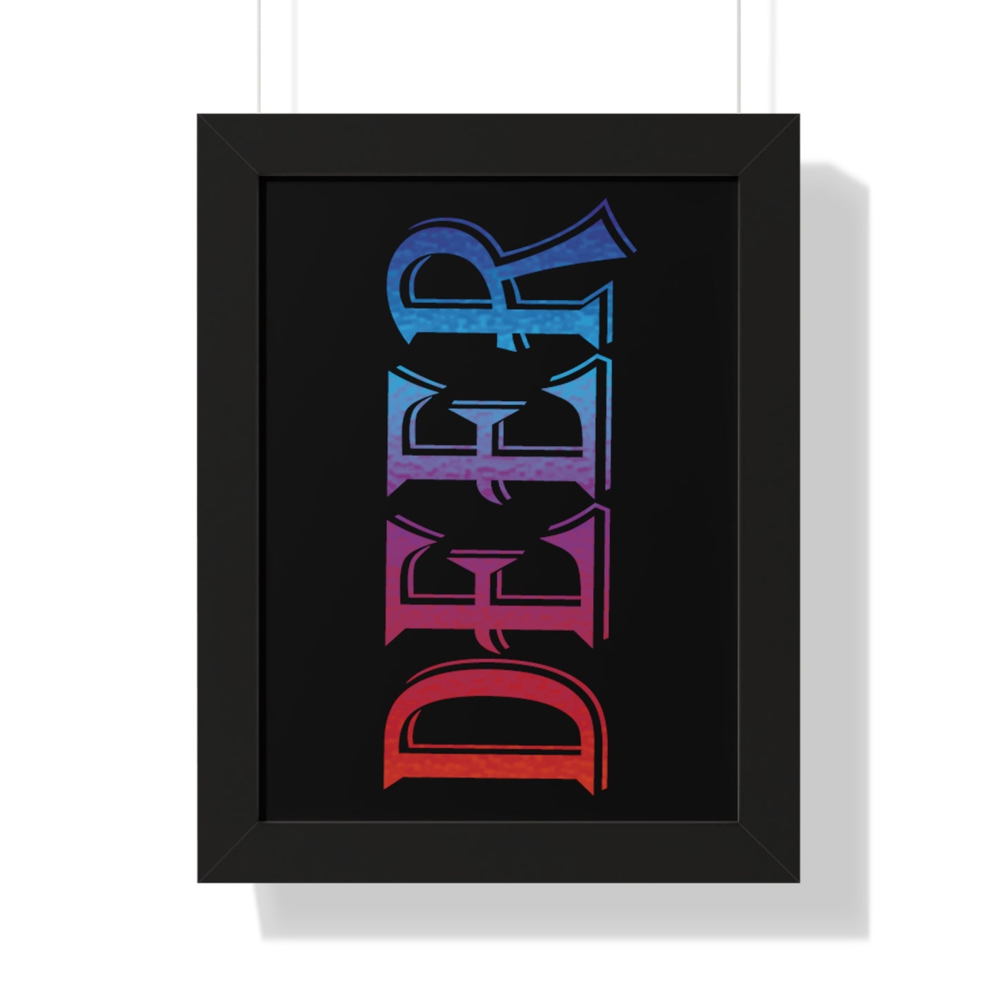 Deer Multi-Coloured Typography Framed Vertical Poster