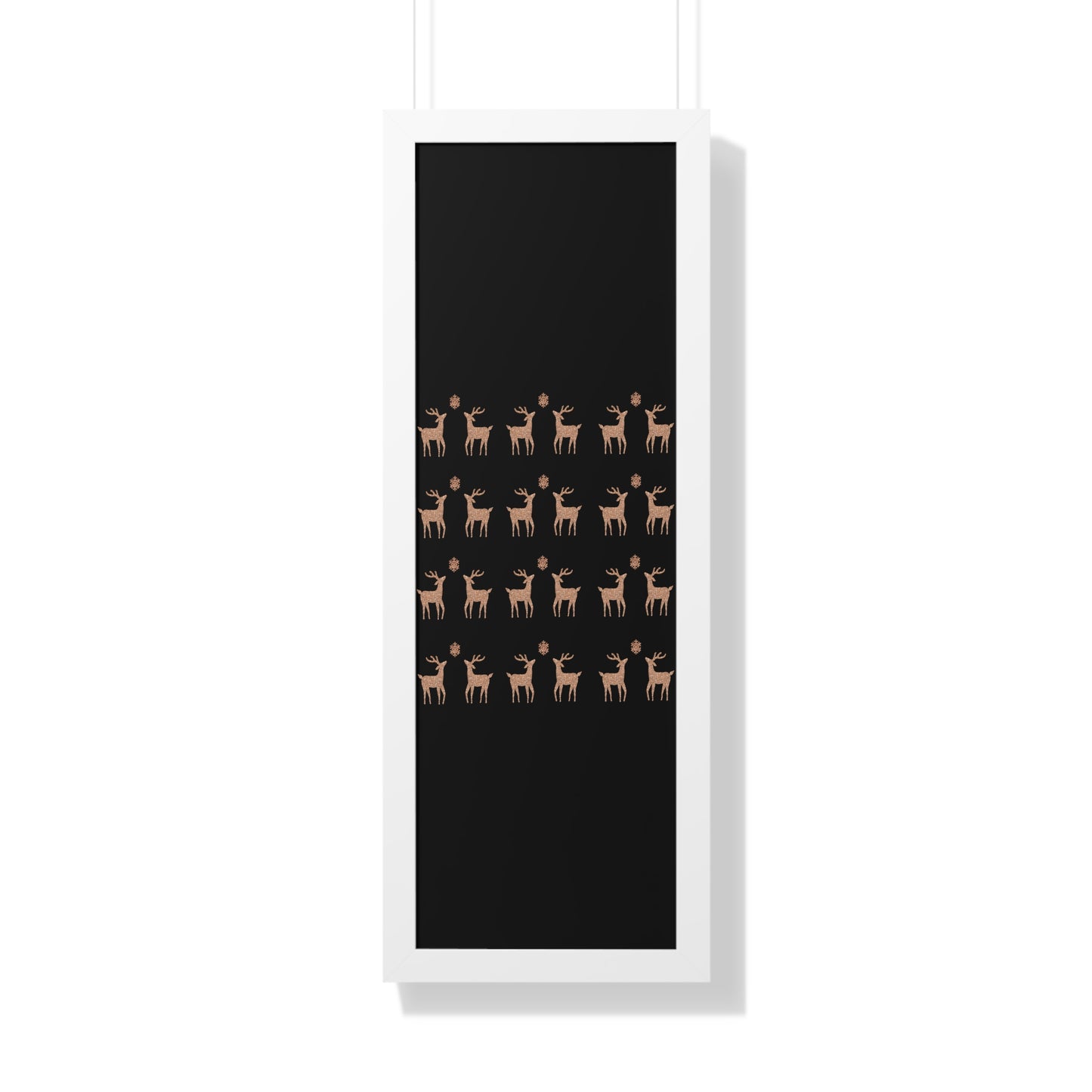Deer Gold Pattern Framed Vertical Poster