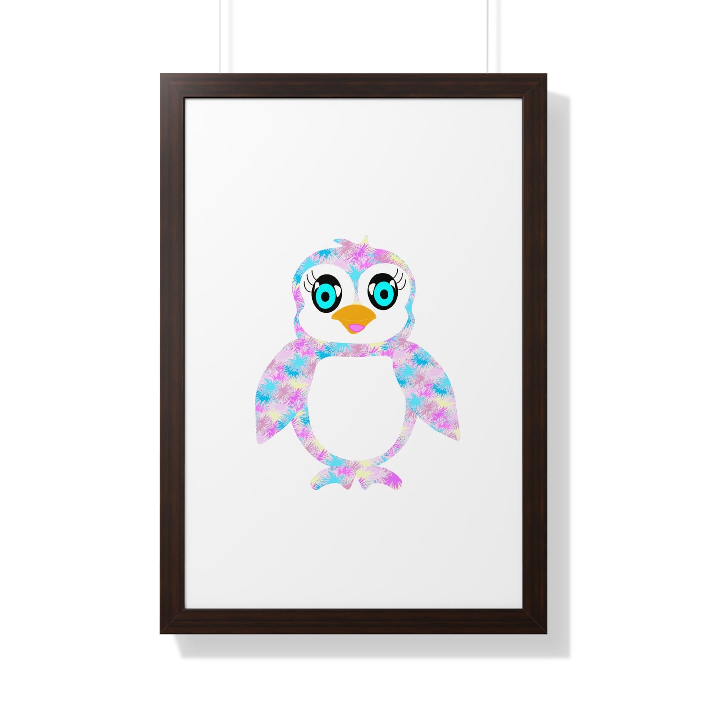 The Penguinies Art Pink Framed Vertical Poster