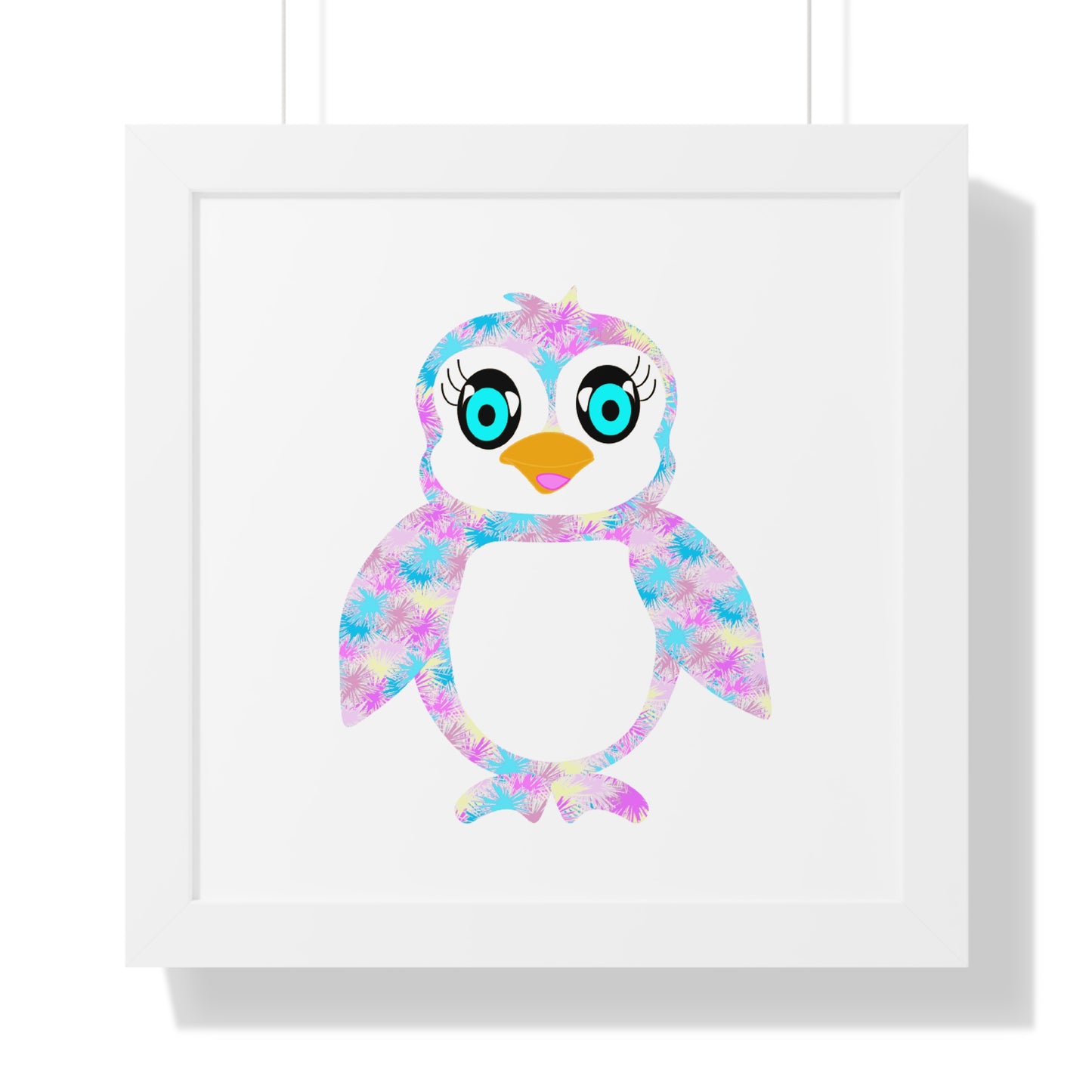 The Penguinies Art Pink Framed Vertical Poster