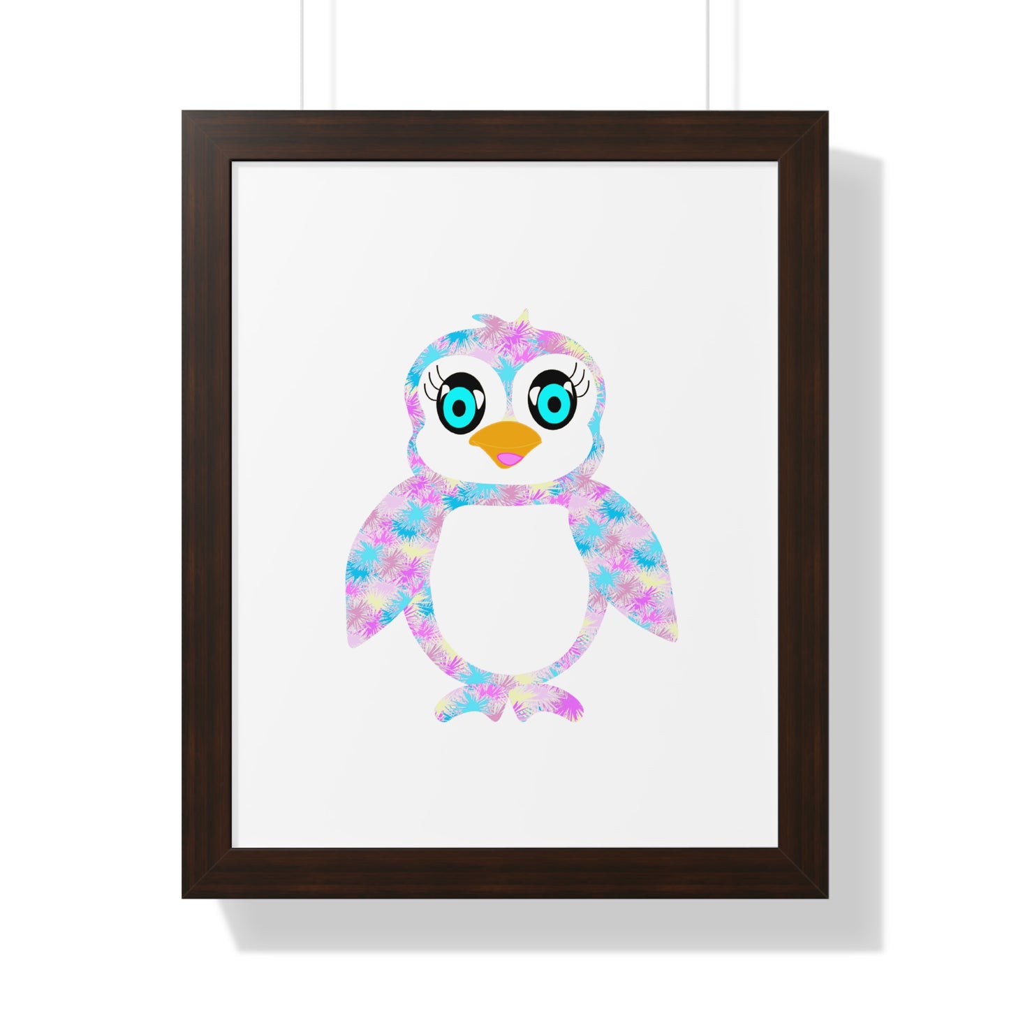 The Penguinies Art Pink Framed Vertical Poster