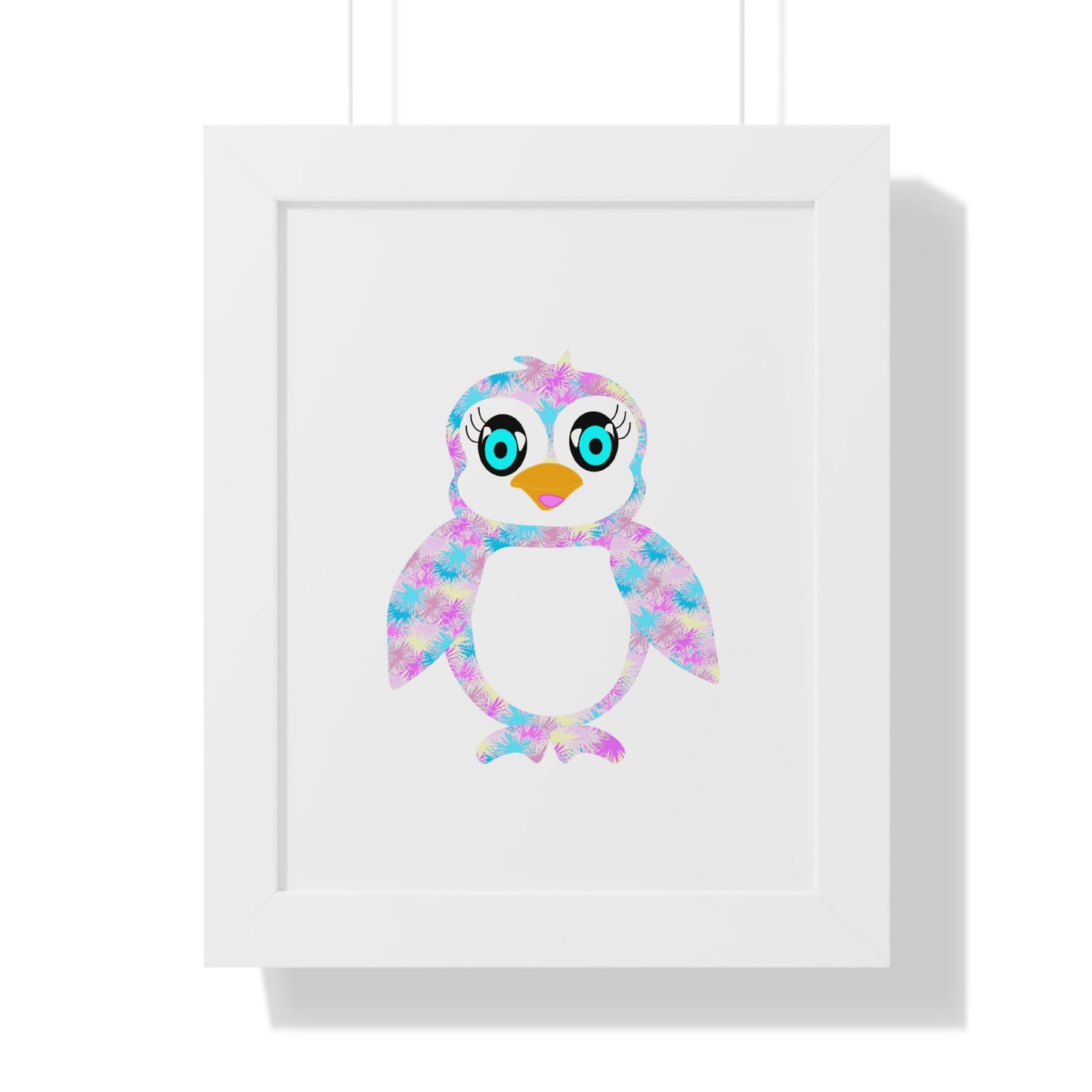The Penguinies Art Pink Framed Vertical Poster
